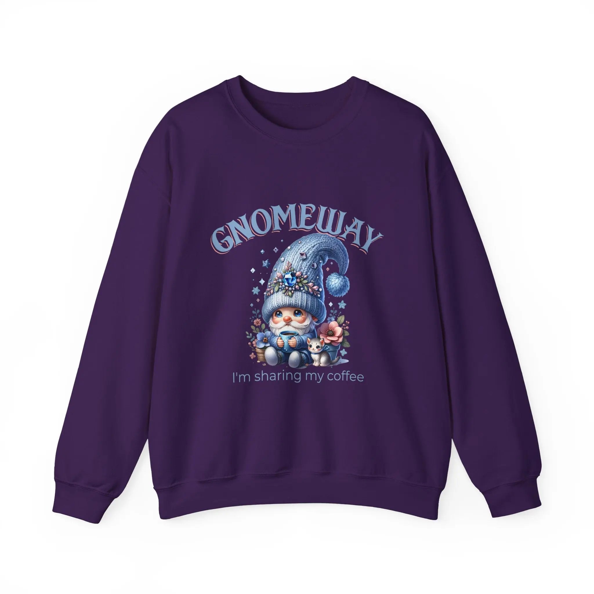 Gnomeway Sweatshirt - I'm Sharing My Coffee, Cozy Crewneck, Gift for Coffee Lovers, Casual Pullover, Fall and Winter Fashion Printify