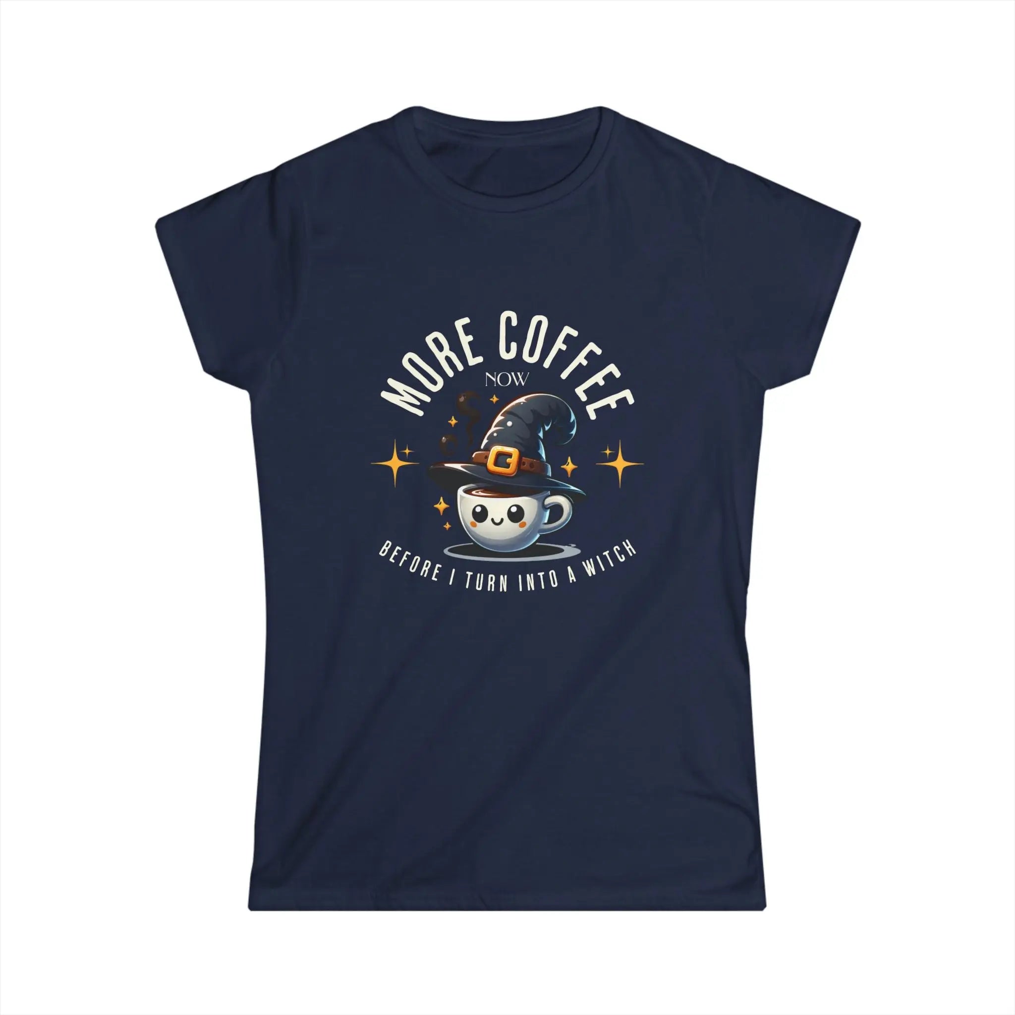 More Coffee Now T-Shirt | Cute Witch Coffee Tee, Halloween Gift, Funny Shirt, Coffee Lover Apparel, Spooky Season Outfit Printify