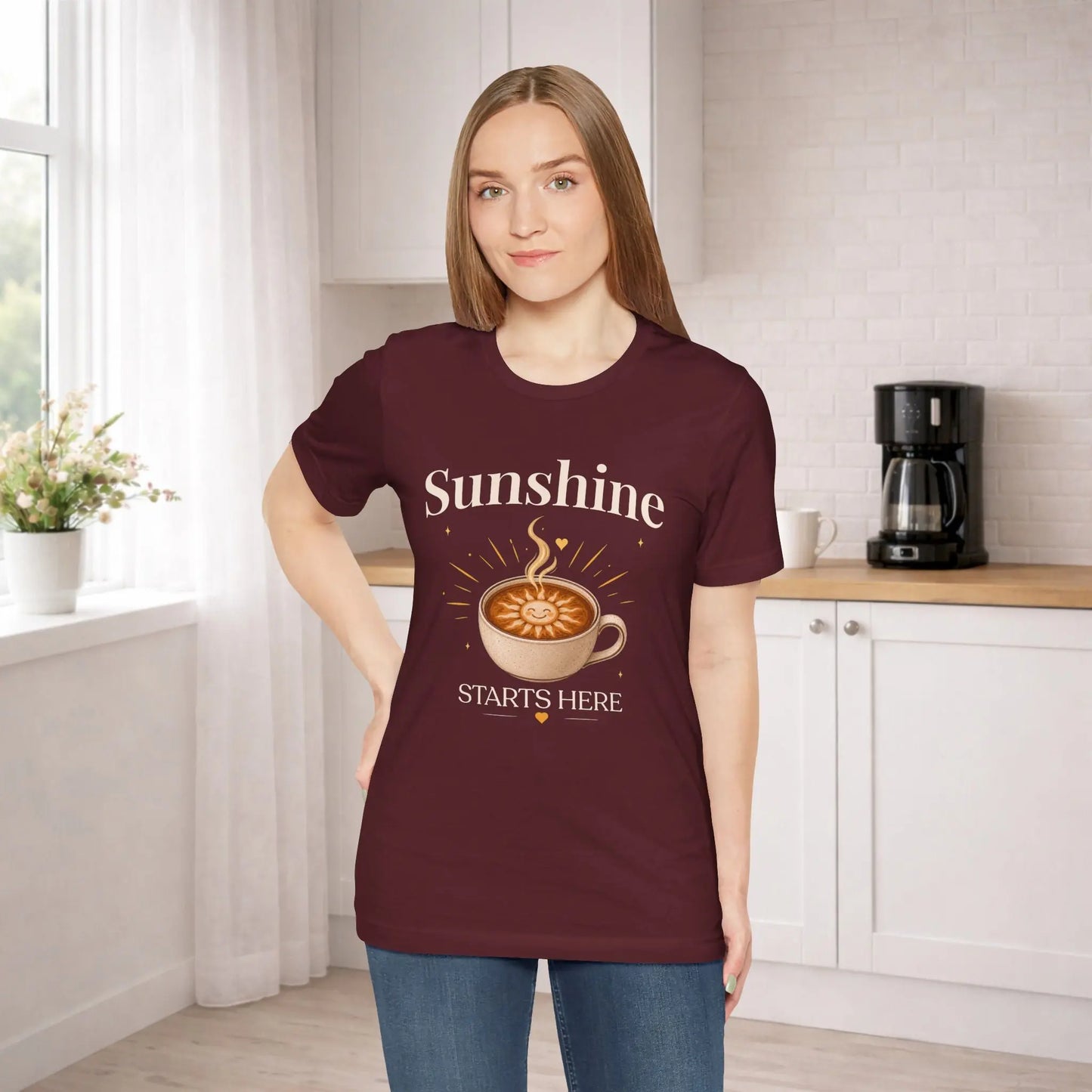 Sunshine Starts Here Tee Printify