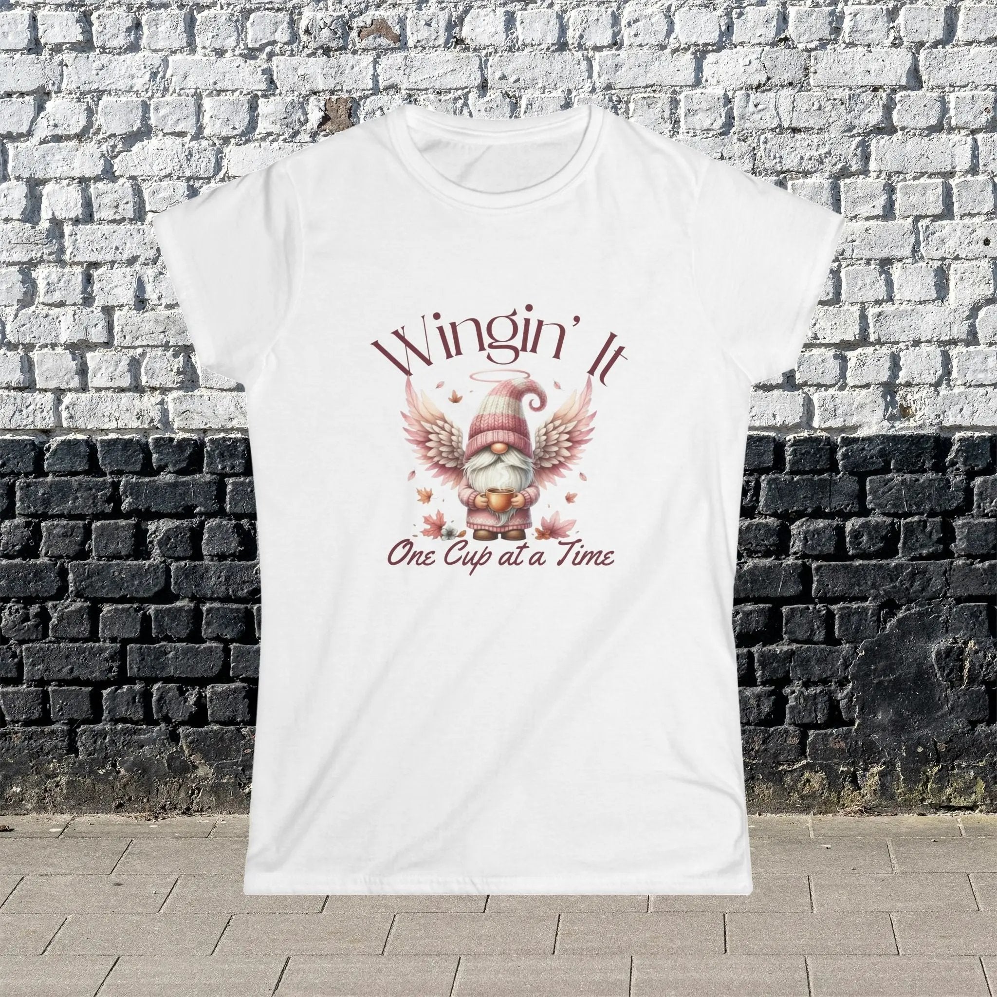 Wingin It Women's Tee - Cute Gnome Design, Comfortable Apparel, Gift for Coffee Lovers, Casual Everyday Wear, Seasonal T-Shirt - Boldly Bitter Company