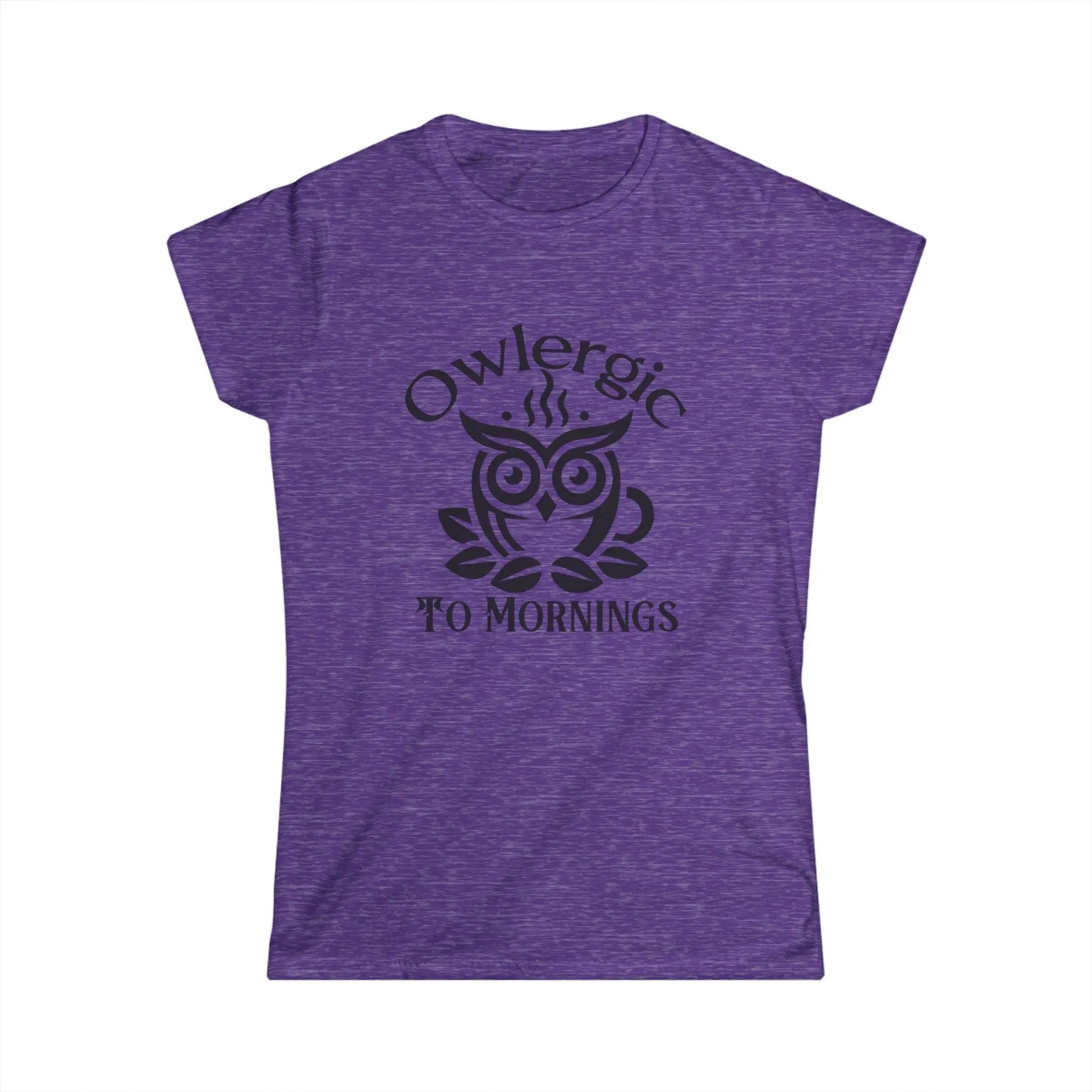 Owlergic to Mornings T-Shirt – Funny Owl Coffee Cup Graphic Tee Printify