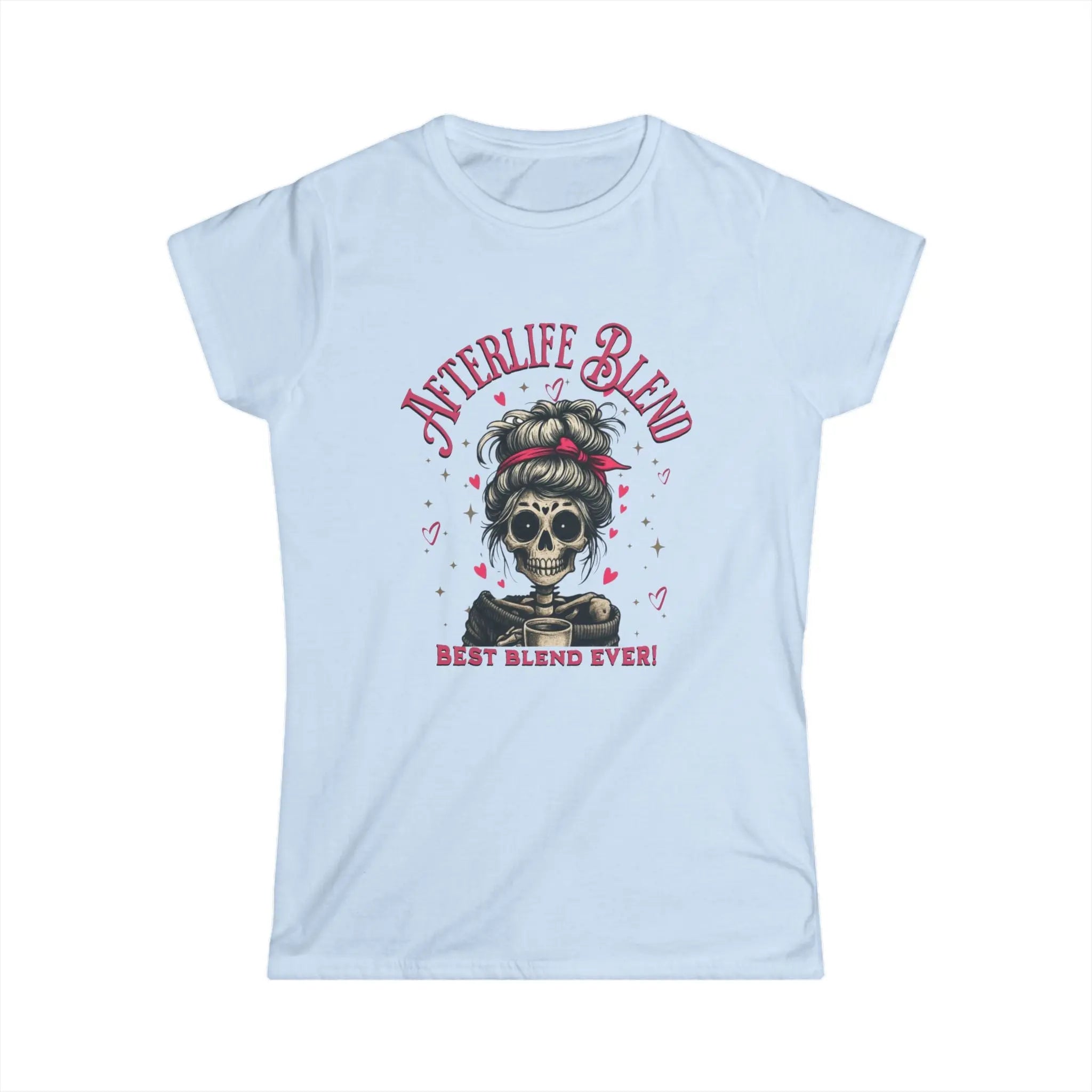 Afterlife Blend Graphic Skeleton Tee - Afterlife Blend, Halloween Apparel, Cozy Casual Shirt, Unique Gift Idea, Edgy Fashion Statement Printify