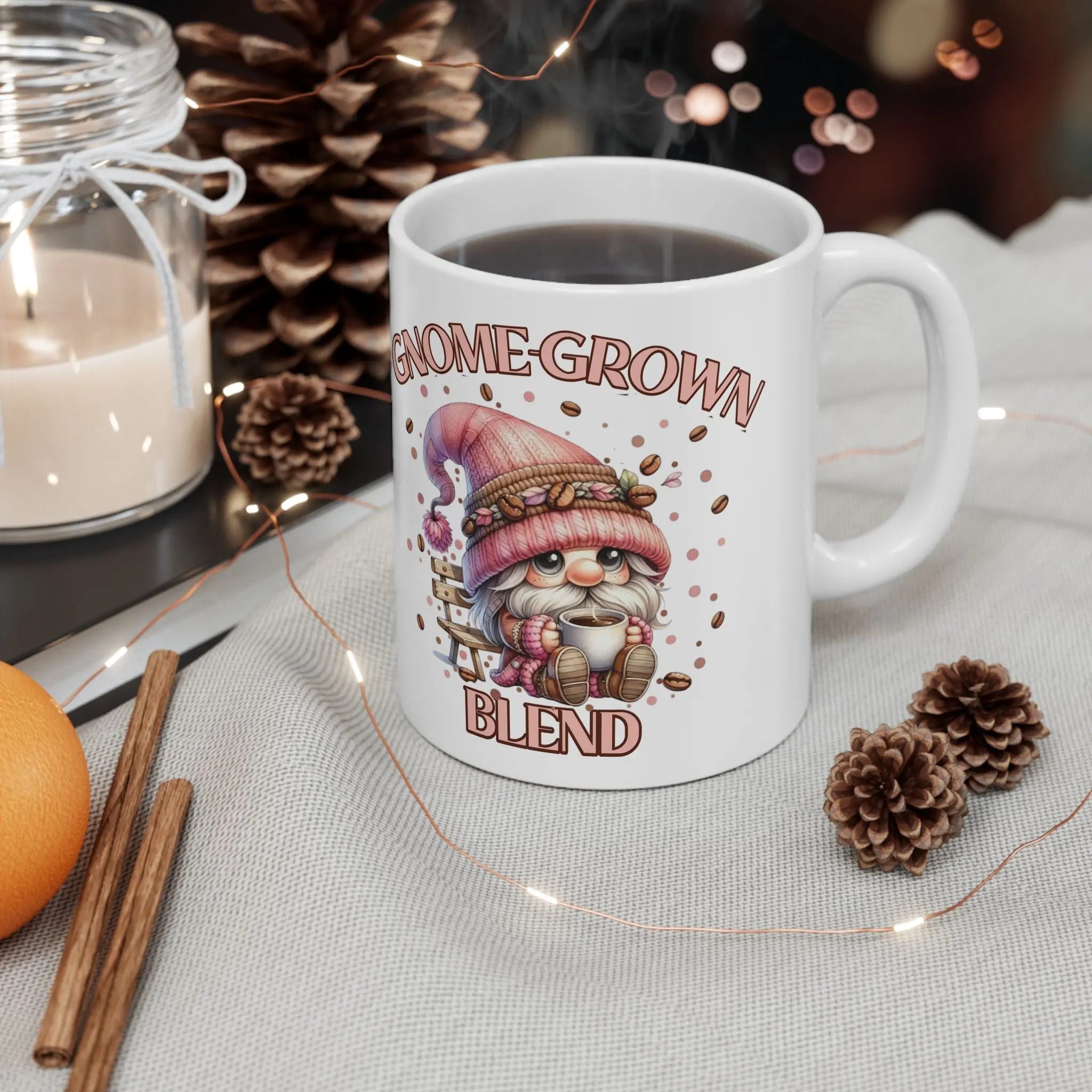 Whimsical Gnome -Grown Blend Coffee Mug - Perfect for Garden Lovers, Gift for Coffee Enthusiasts, Cute Home Decor, Cozy Mornings, Fun Collectible Printify