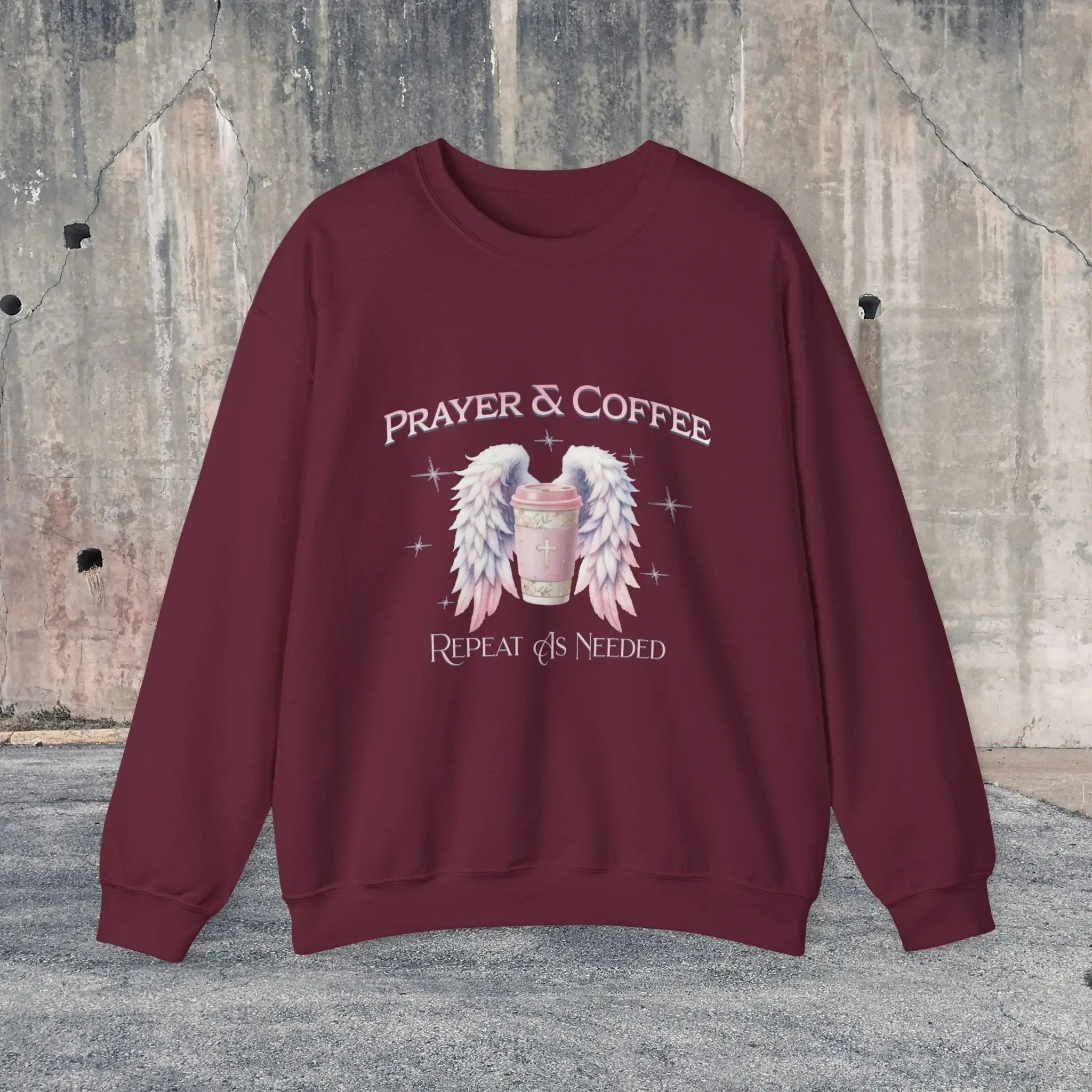 Prayer & Coffee Sweatshirt | Unisex Crewneck | Cozy Gift for Coffee Lovers | Relaxed Fit for Chill Days | Perfect for Holidays & Gatherings - Boldly Bitter Company