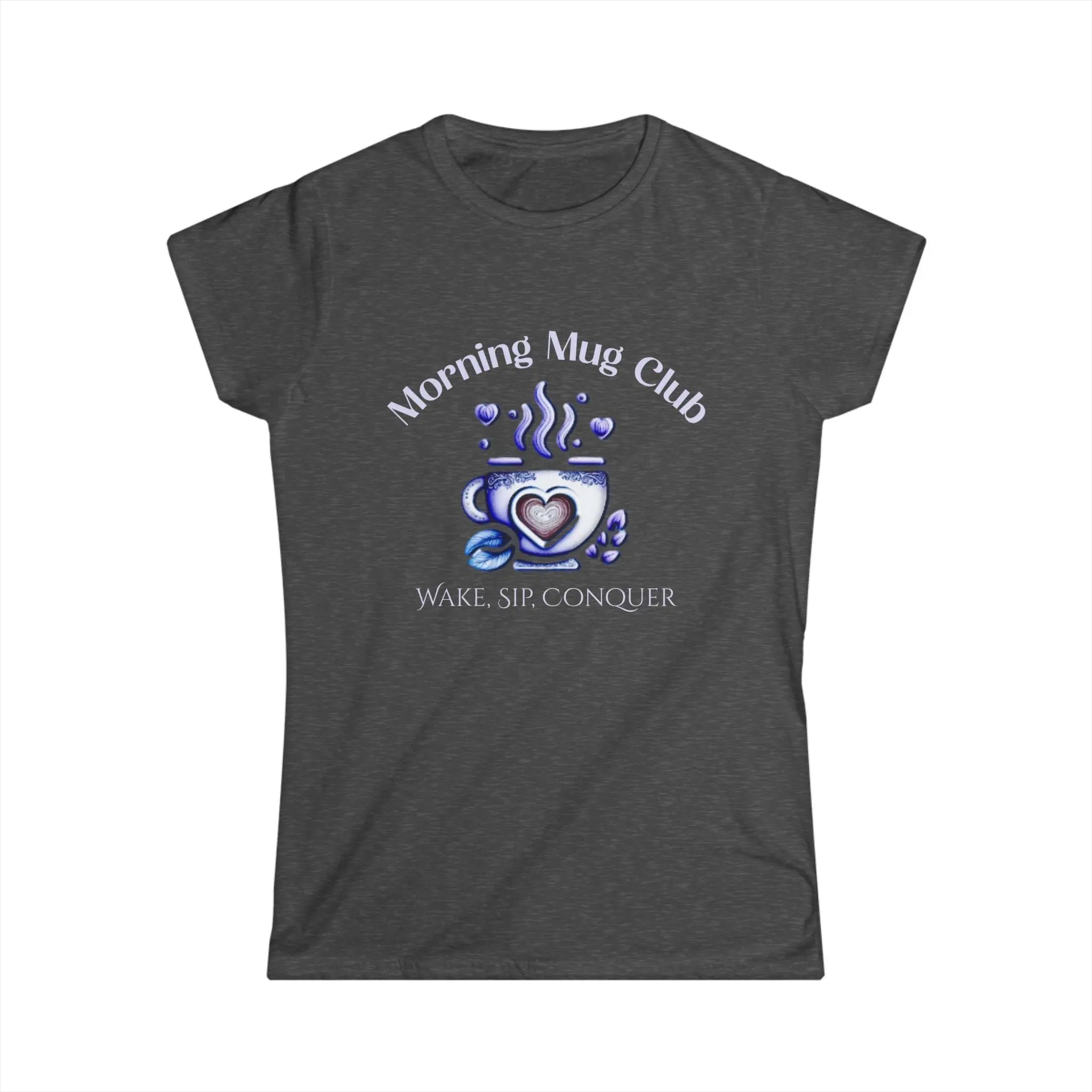 Wake, Sip, Conquer Tshirt - Morning Mug Club - Boho Style Coffee Tee Printify