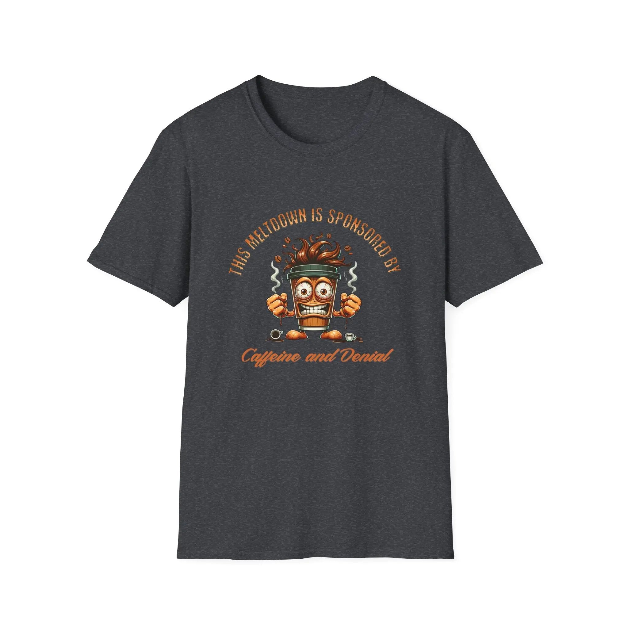 Caffeine and Denial T-Shirt - Boldly Bitter Company