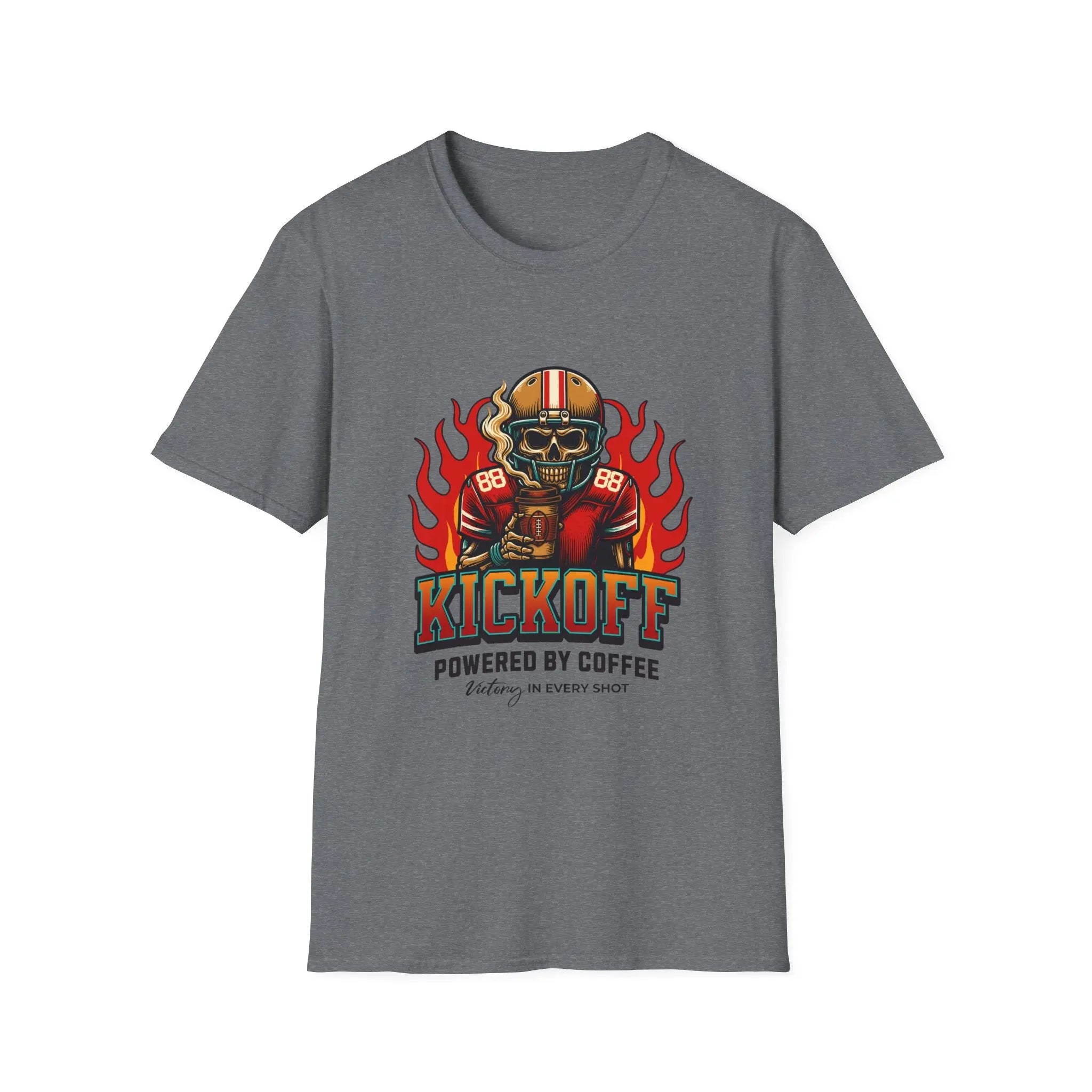 Kickoff Powered by Coffee T-Shirt Printify