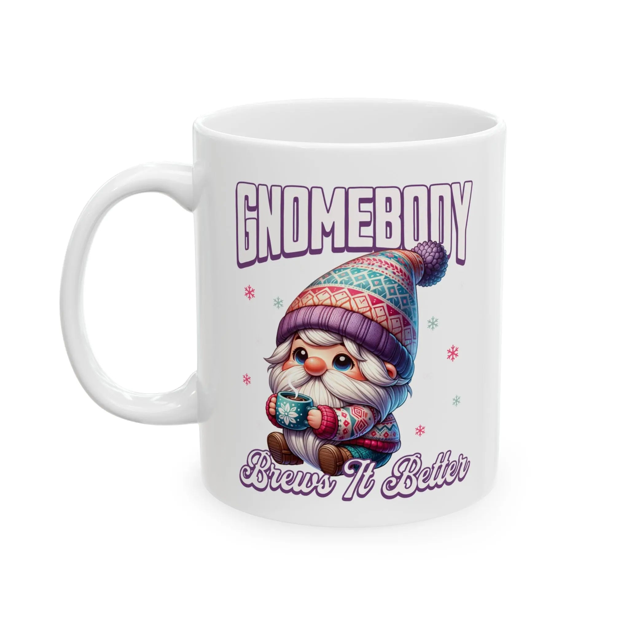 Gnomebody Ceramic 11oz Mug - Perfect for Coffee Lovers, Gnome Collectors, Gift for Holidays, Home Decor, Unique Kitchenware - Boldly Bitter Company