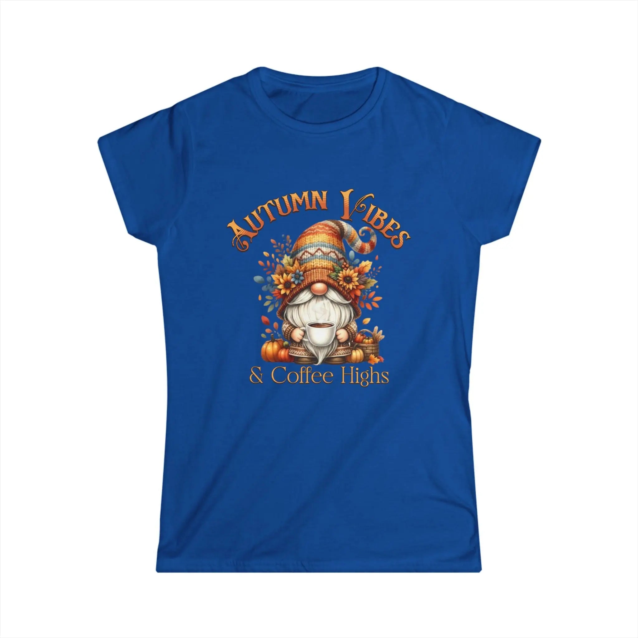 Autumn Vibes T-shirt, Cozy Fall Shirt, Gnome Lover Gift, Seasonal Graphic Tee, Coffee Lovers Apparel, Thanksgiving Outfit Printify