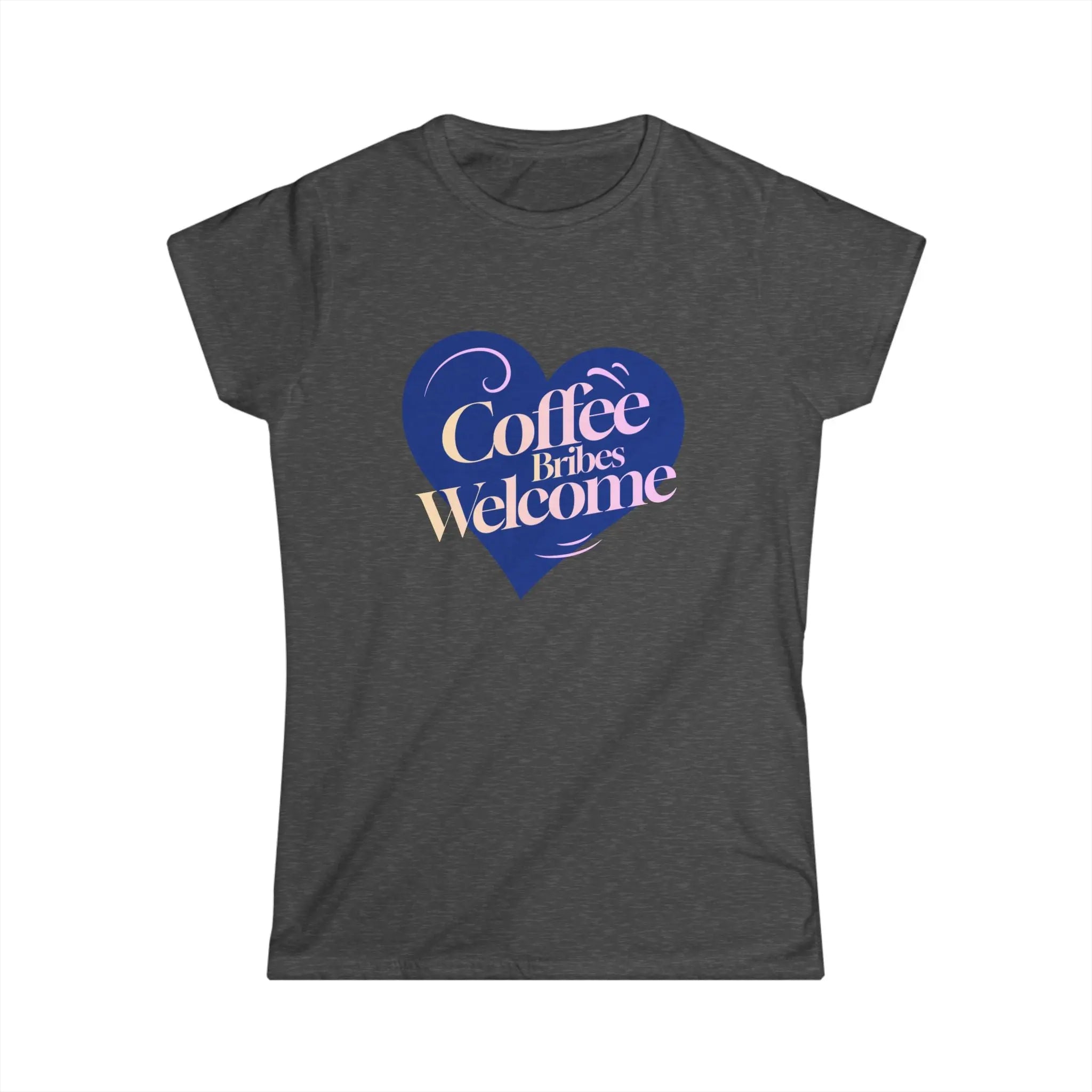 Coffee Bribes Welcome T-Shirt – Cute Heart Coffee Lover Tee Printify