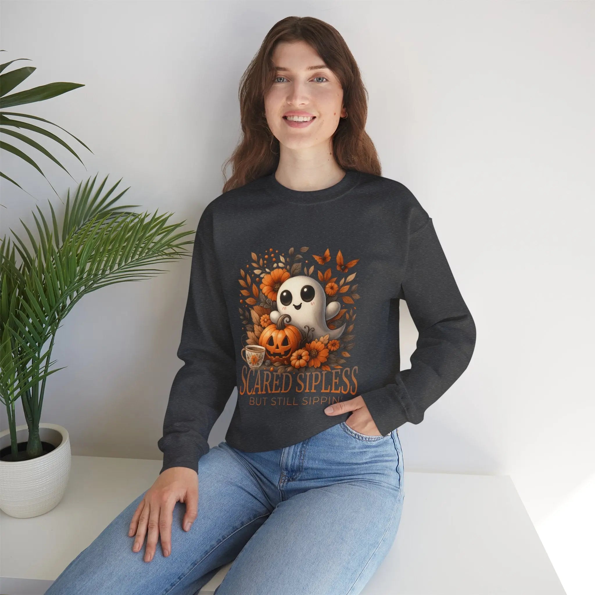 Scared Sipless Sweatshirt Printify