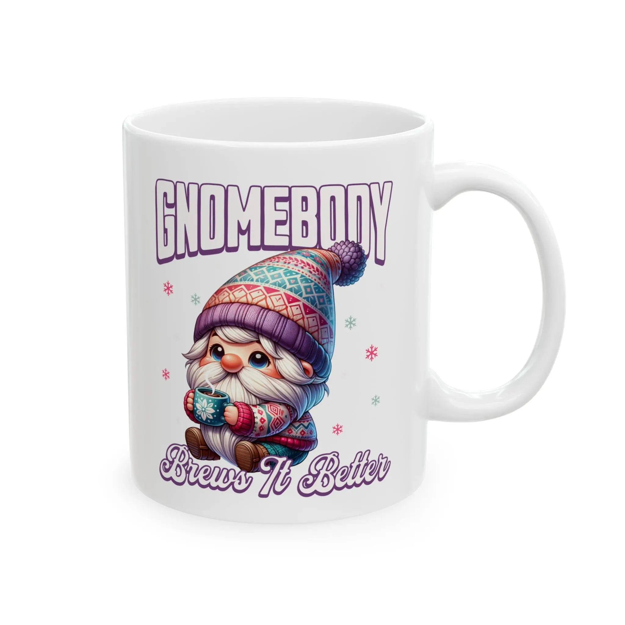 Gnomebody Ceramic 11oz Mug - Perfect for Coffee Lovers, Gnome Collectors, Gift for Holidays, Home Decor, Unique Kitchenware - Boldly Bitter Company