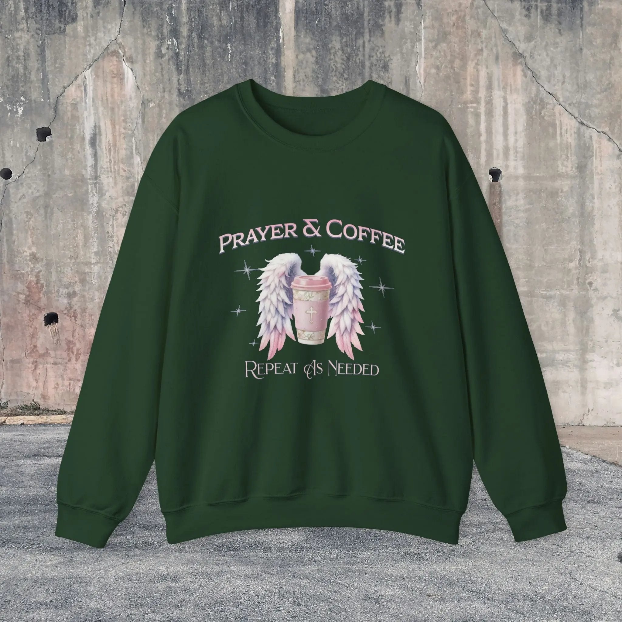 Prayer & Coffee Sweatshirt | Unisex Crewneck | Cozy Gift for Coffee Lovers | Relaxed Fit for Chill Days | Perfect for Holidays & Gatherings - Boldly Bitter Company
