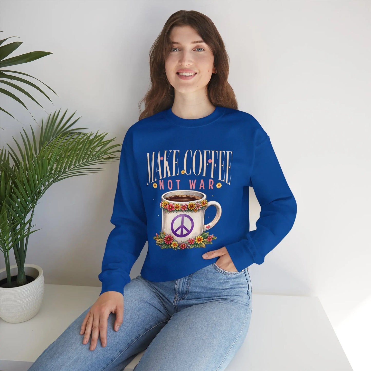 Make Coffee Not War Sweatshirt Printify
