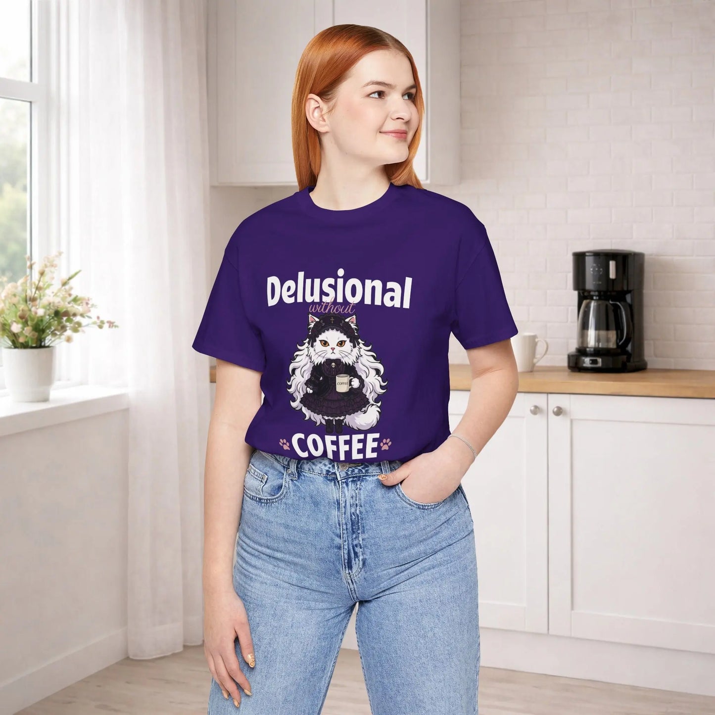 Delusional Without Coffee T-shirt Printify