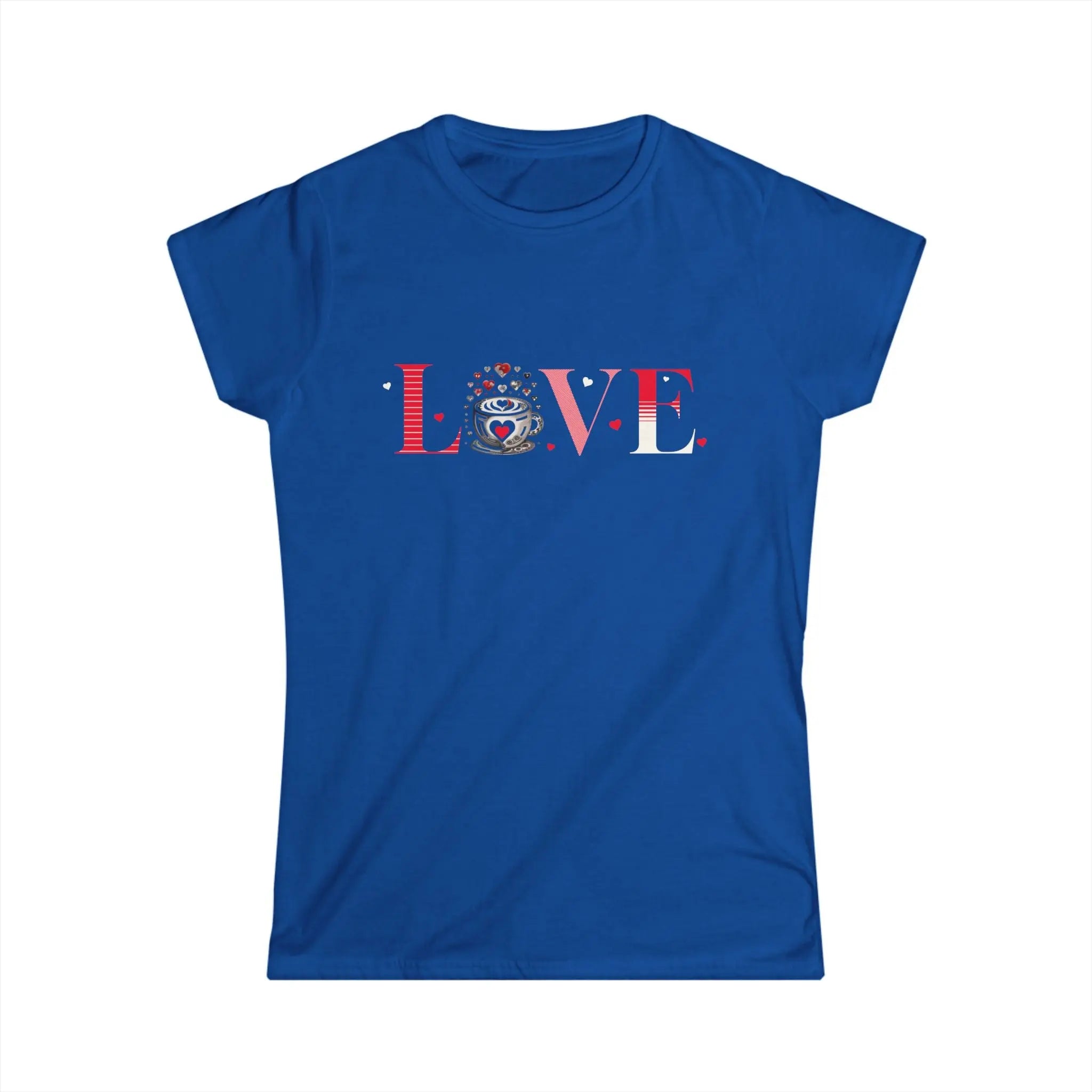 Coffee Love T-Shirt – “LOVE” with Coffee Cup Design Printify