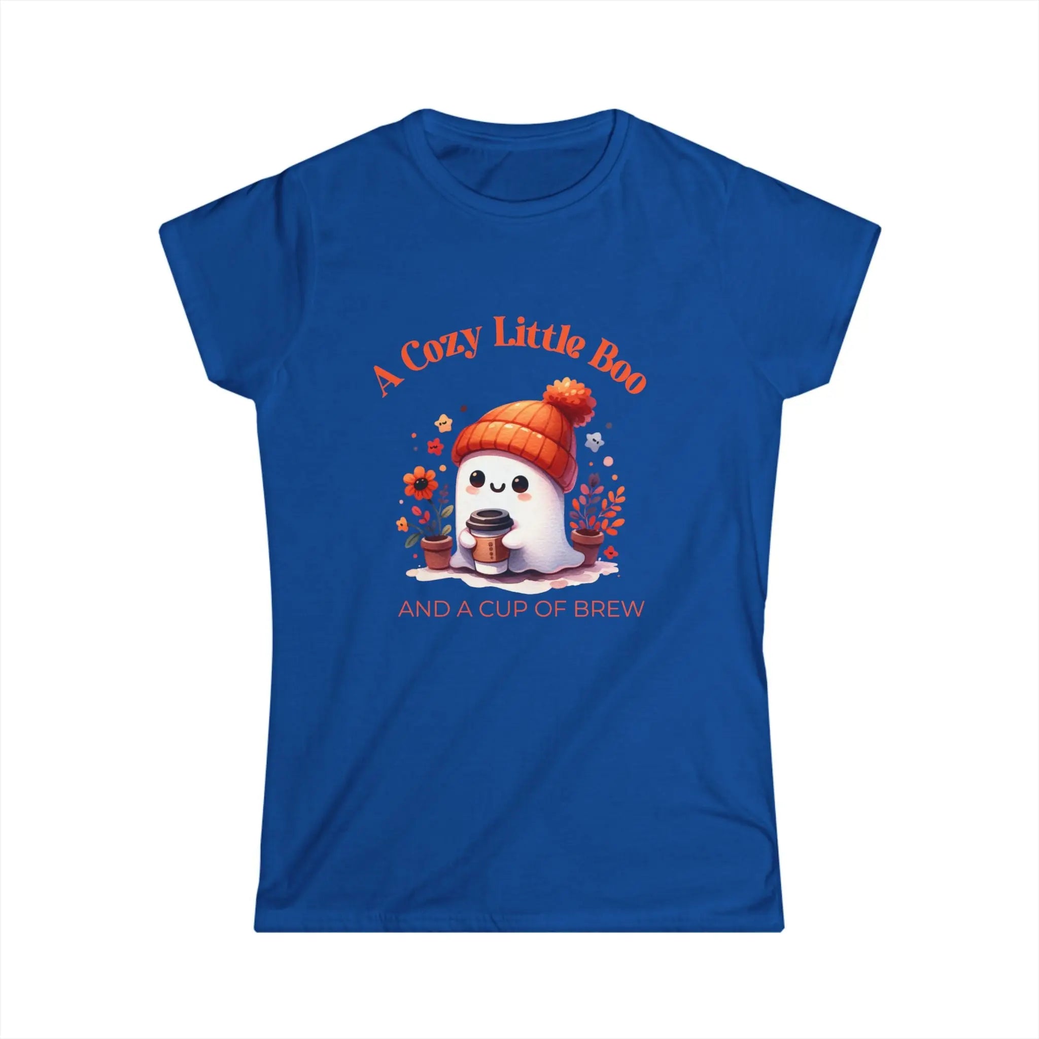 Cozy Little Boo T-Shirt – “A Cozy Little Boo and a Cup of Brew” Printify