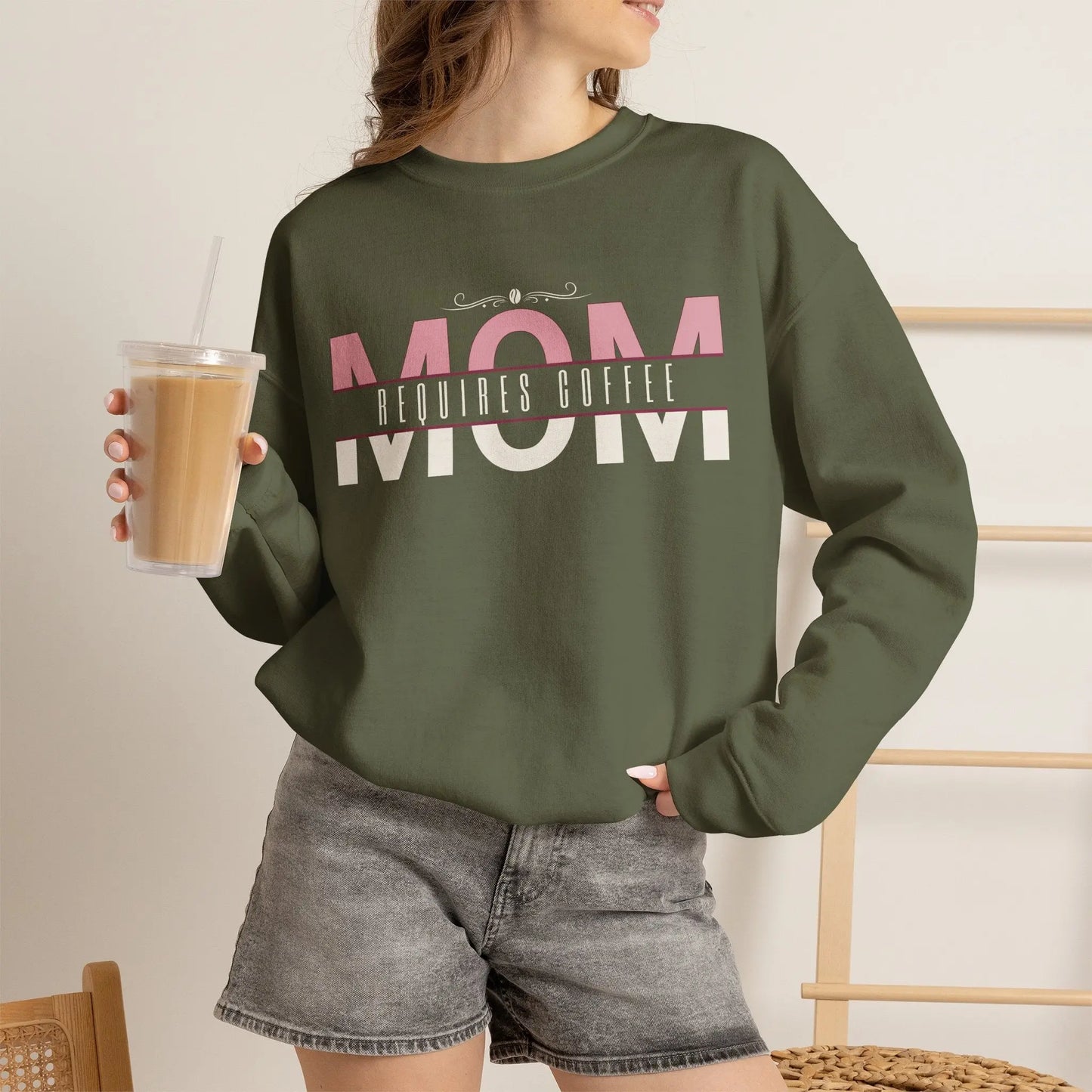 Mom Requires Coffee Sweatshirt Printify