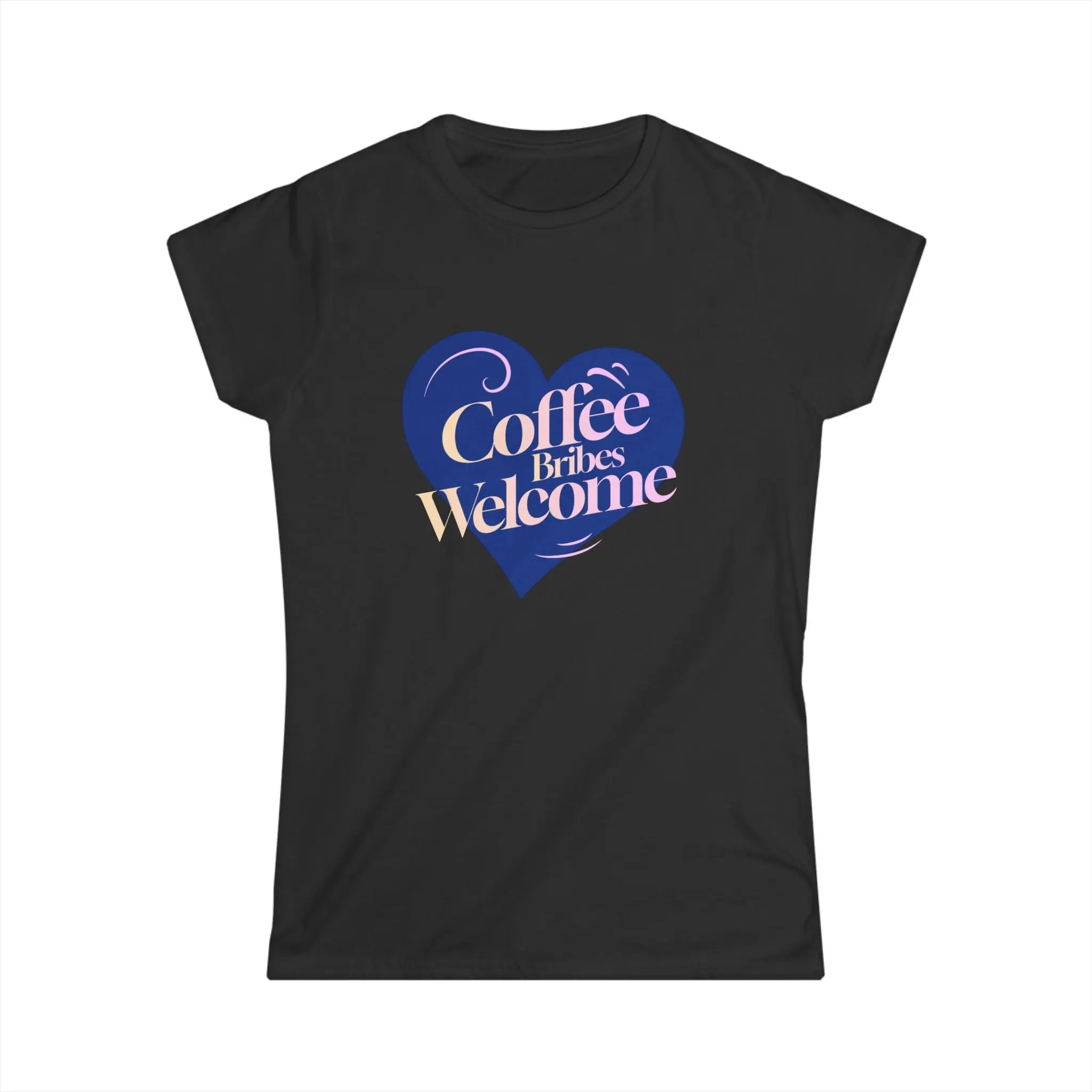 Coffee Bribes Welcome T-Shirt – Cute Heart Coffee Lover Tee Printify