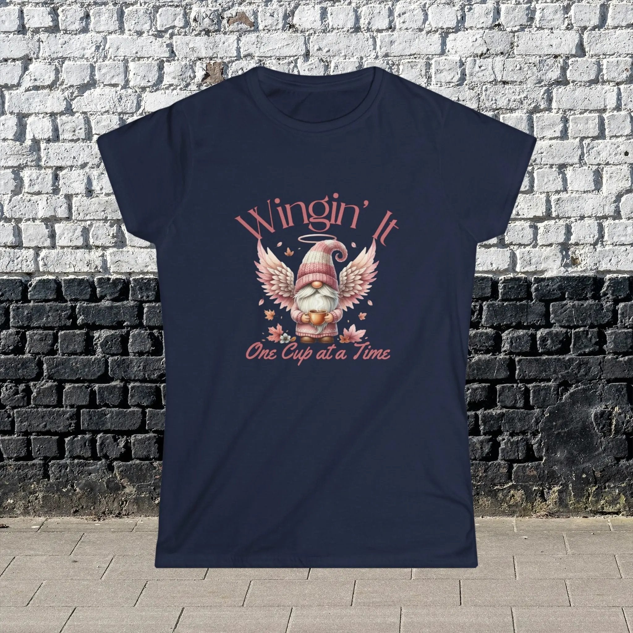Wingin It Women's Tee - Cute Gnome Design, Comfortable Apparel, Gift for Coffee Lovers, Casual Everyday Wear, Seasonal T-Shirt - Boldly Bitter Company
