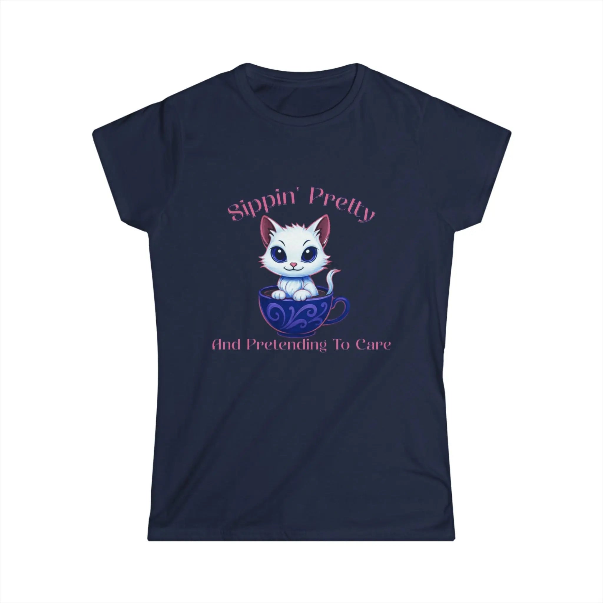 Sippin Pretty T-Shirt - Cute Kitten in Coffee Cup Saying Printify