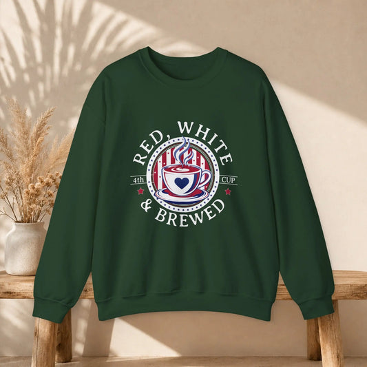 Red, White & Brewed Sweatshirt Printify