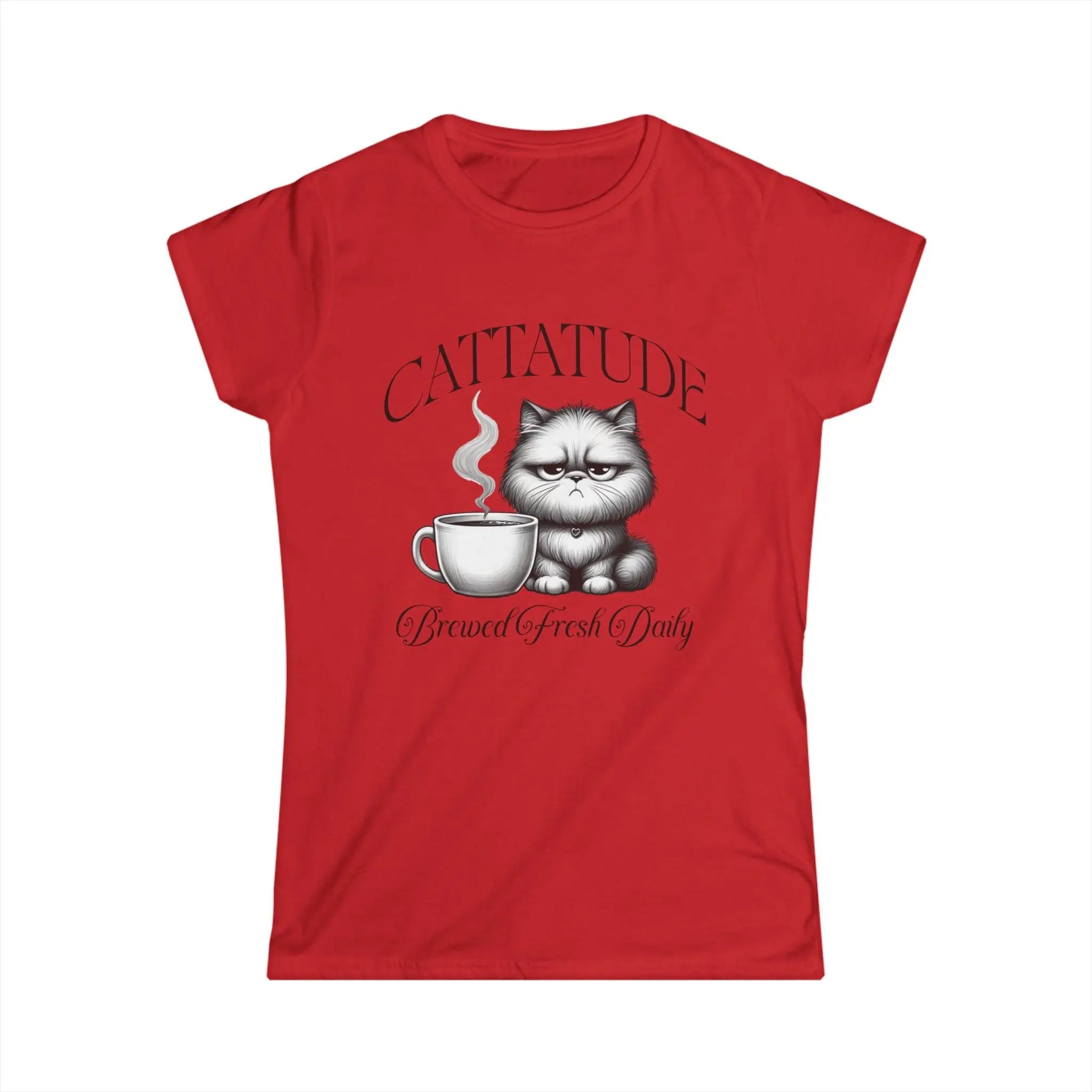 Cattitude Tshirt - Brewed Fresh Dailiy Printify