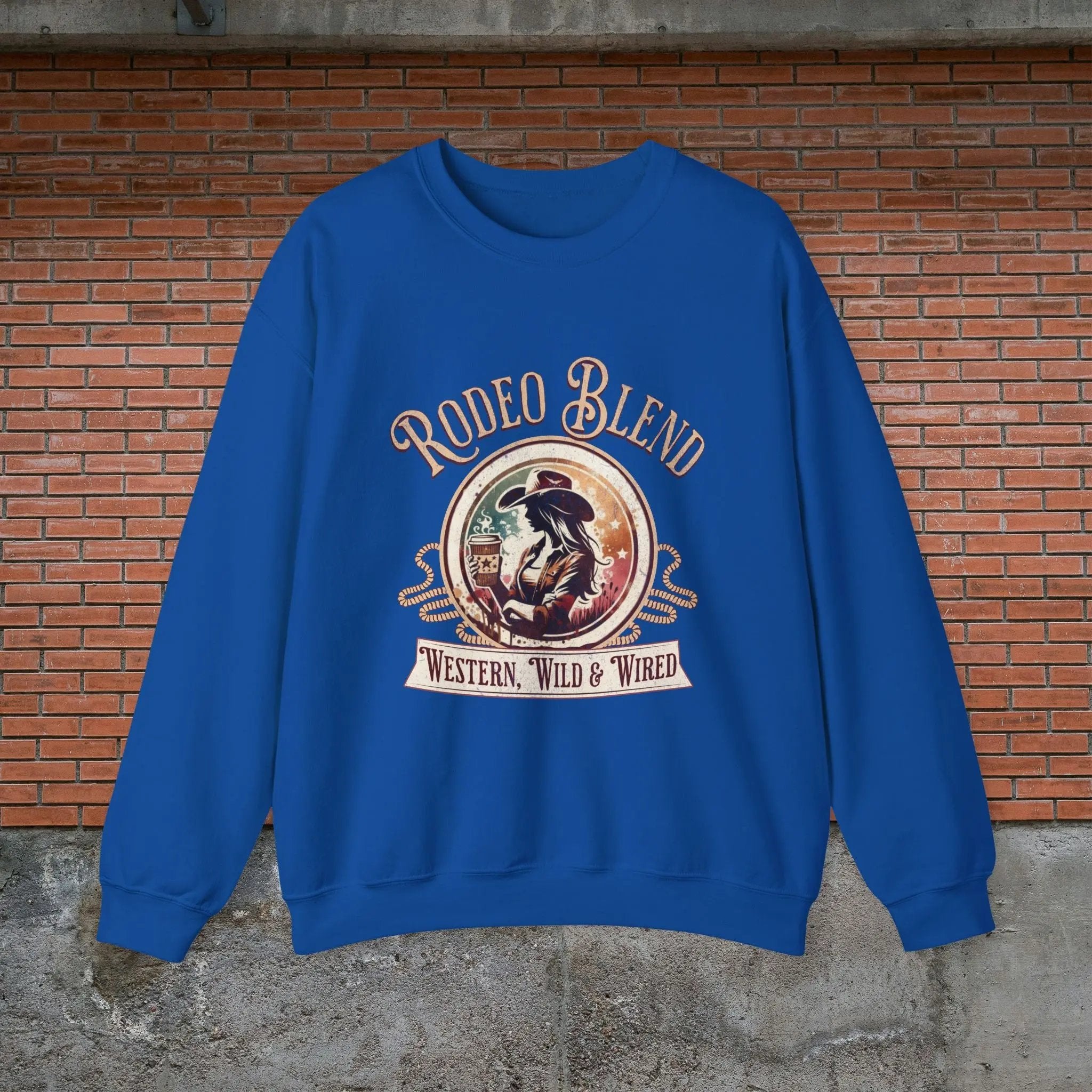 Western Rodeo Blend Sweatshirt, Cozy Unisex Sweater, Vintage Graphic Crewneck, Country Style Apparel, Perfect for Rodeo Events - Boldly Bitter Company