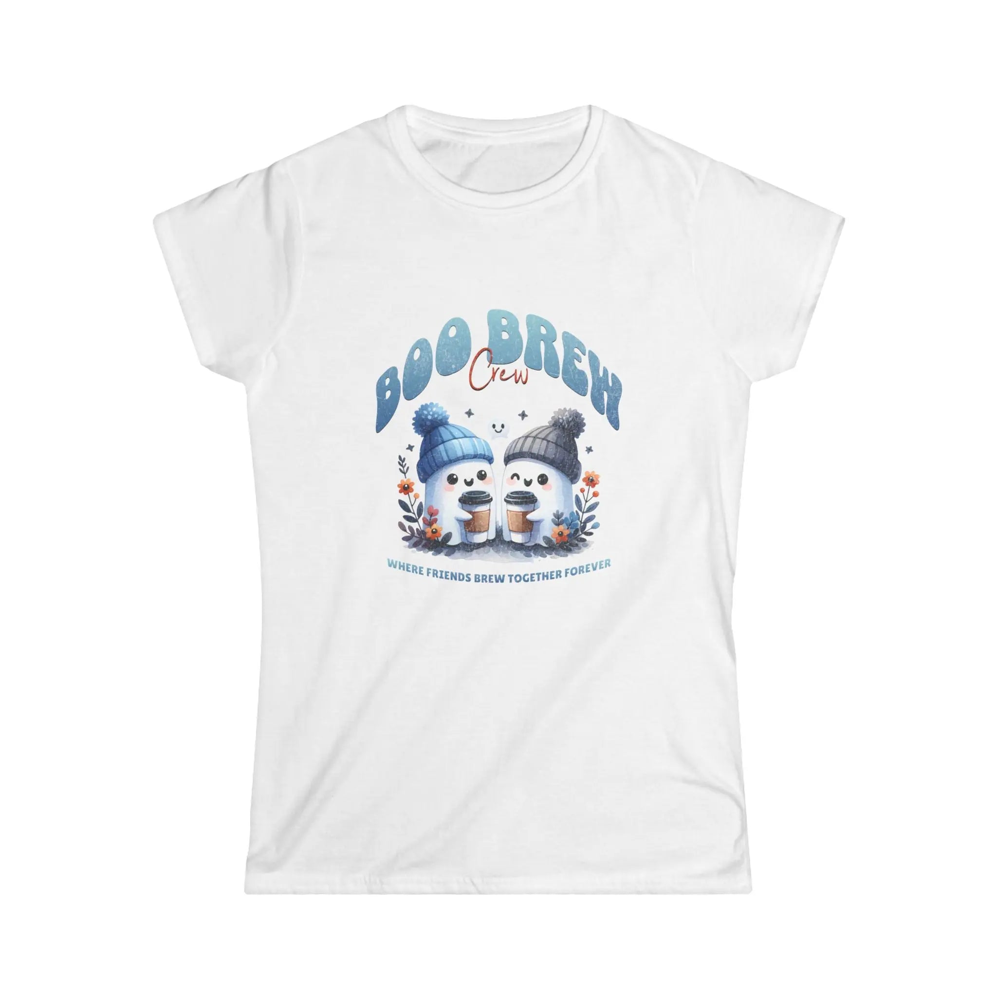 Boo Brew Crew T-Shirt - Cute Ghost Coffee tee Printify