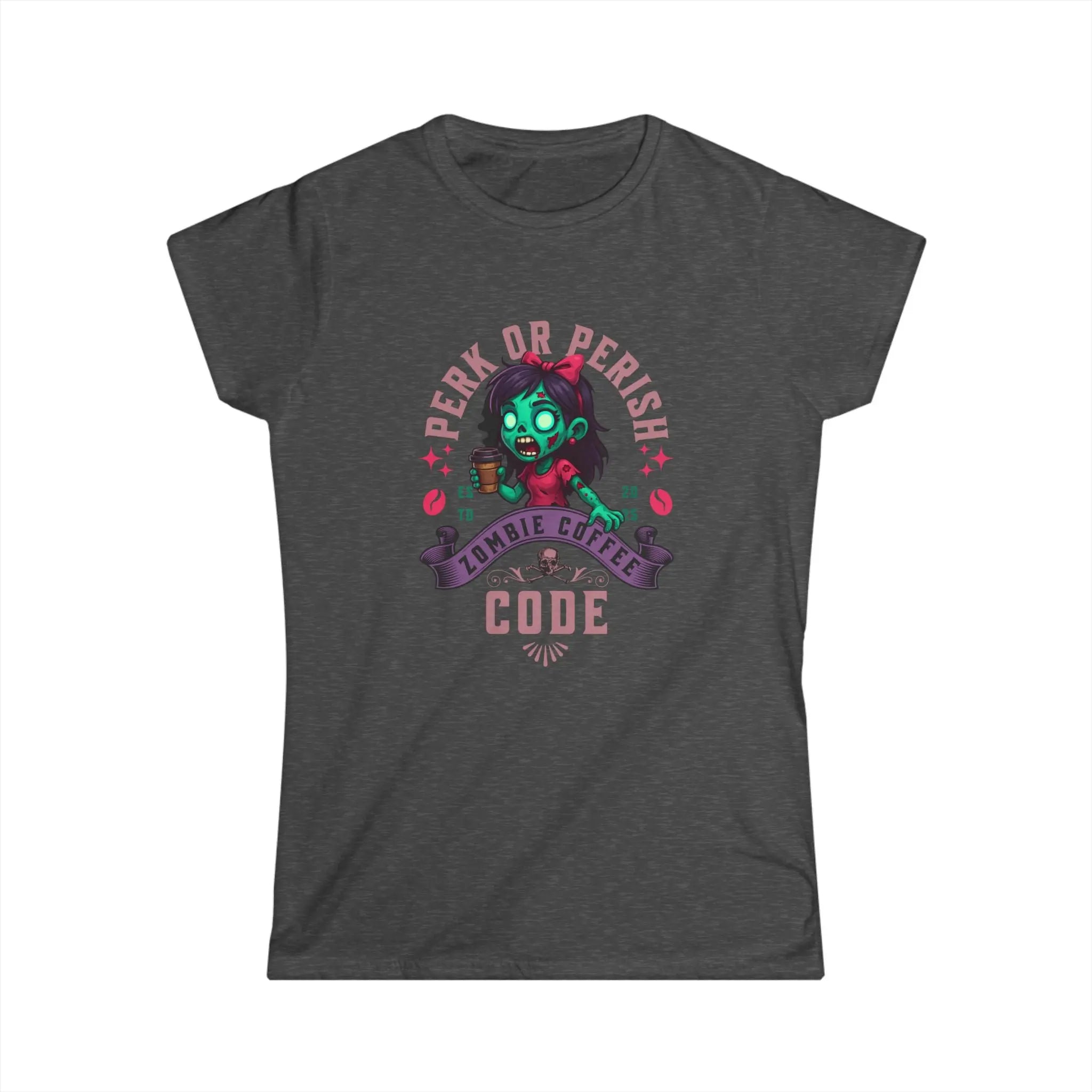 Perk or Perish Tshirt - Zombie Coffee Code Printify