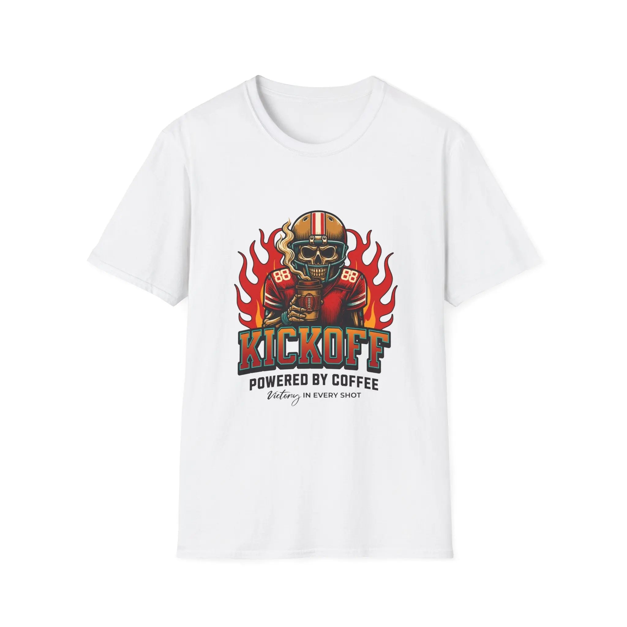 Kickoff Powered by Coffee T-Shirt Printify