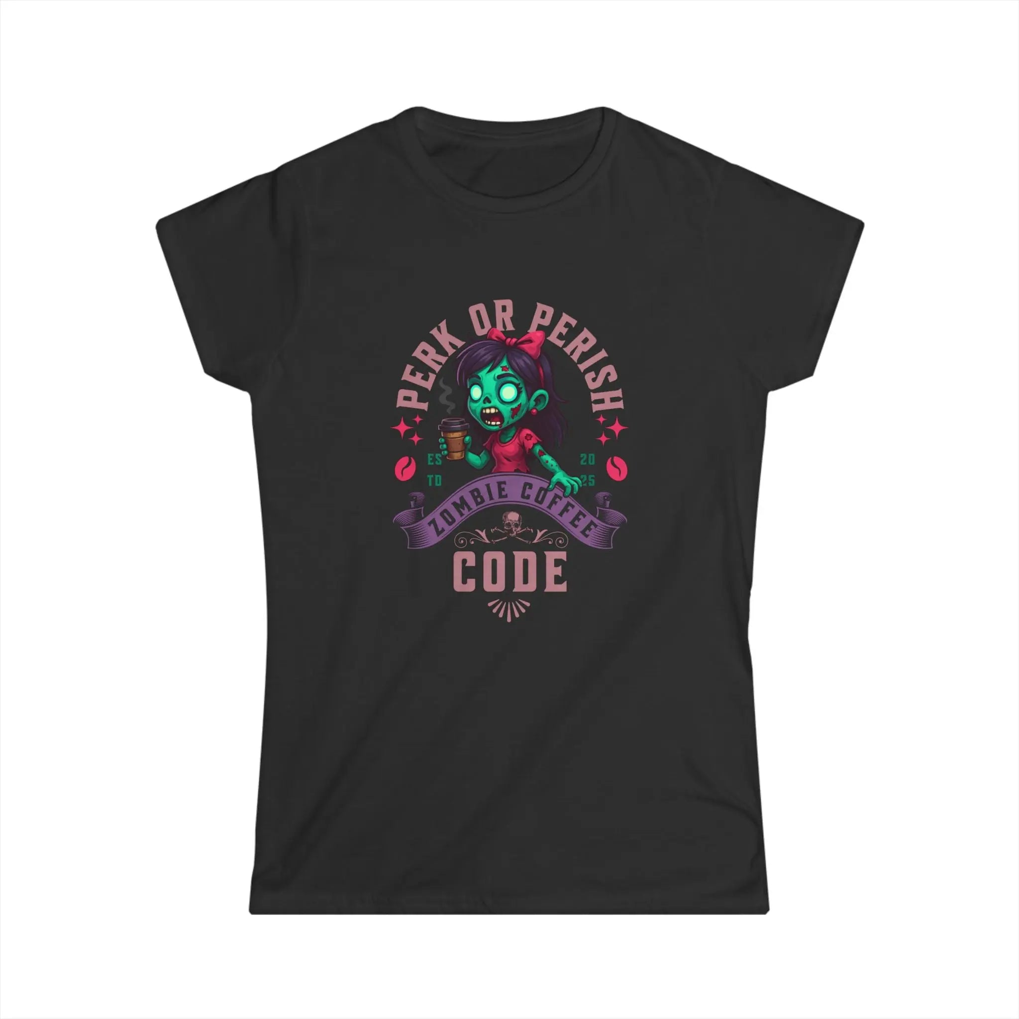 Perk or Perish Tshirt - Zombie Coffee Code Printify