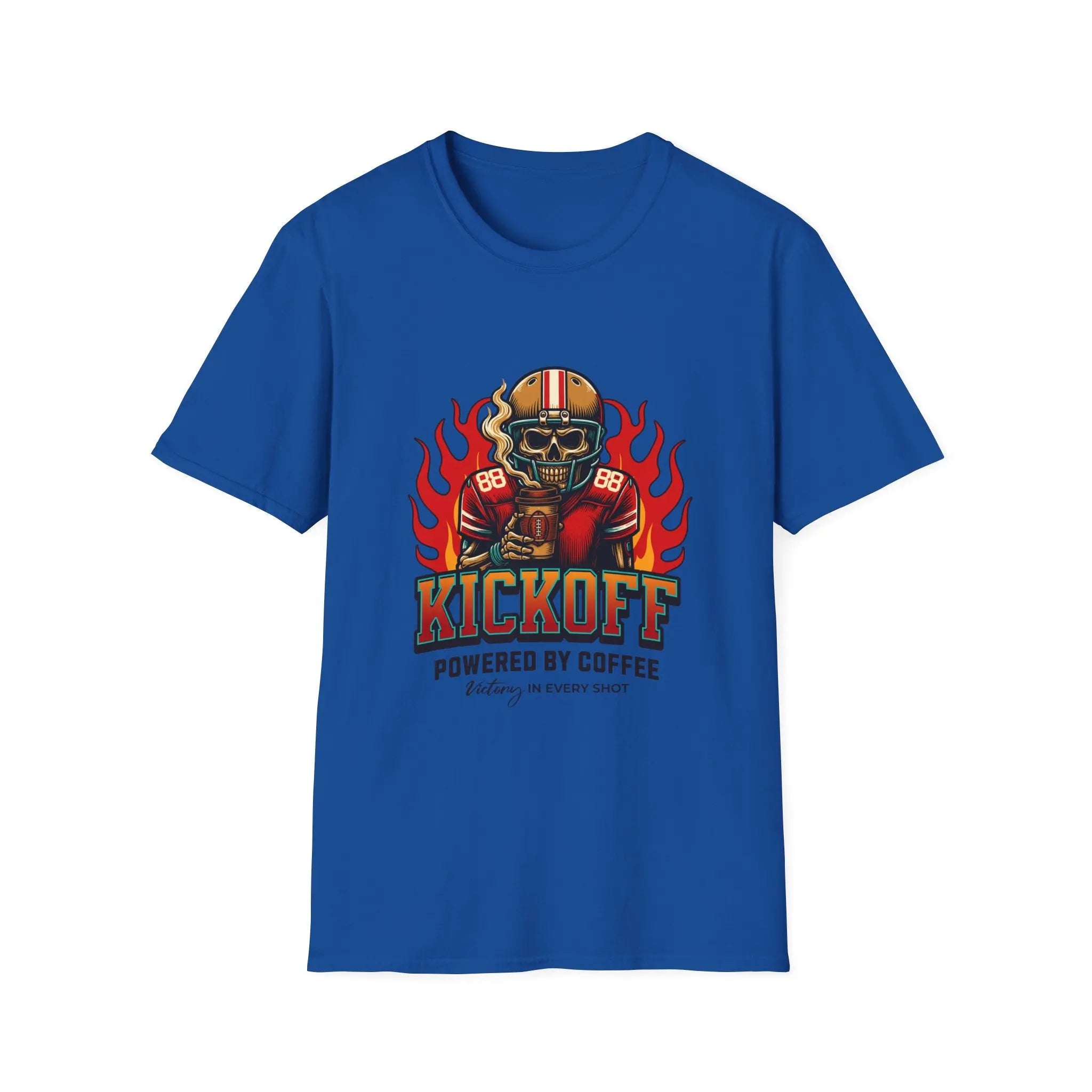 Kickoff Powered by Coffee T-Shirt Printify