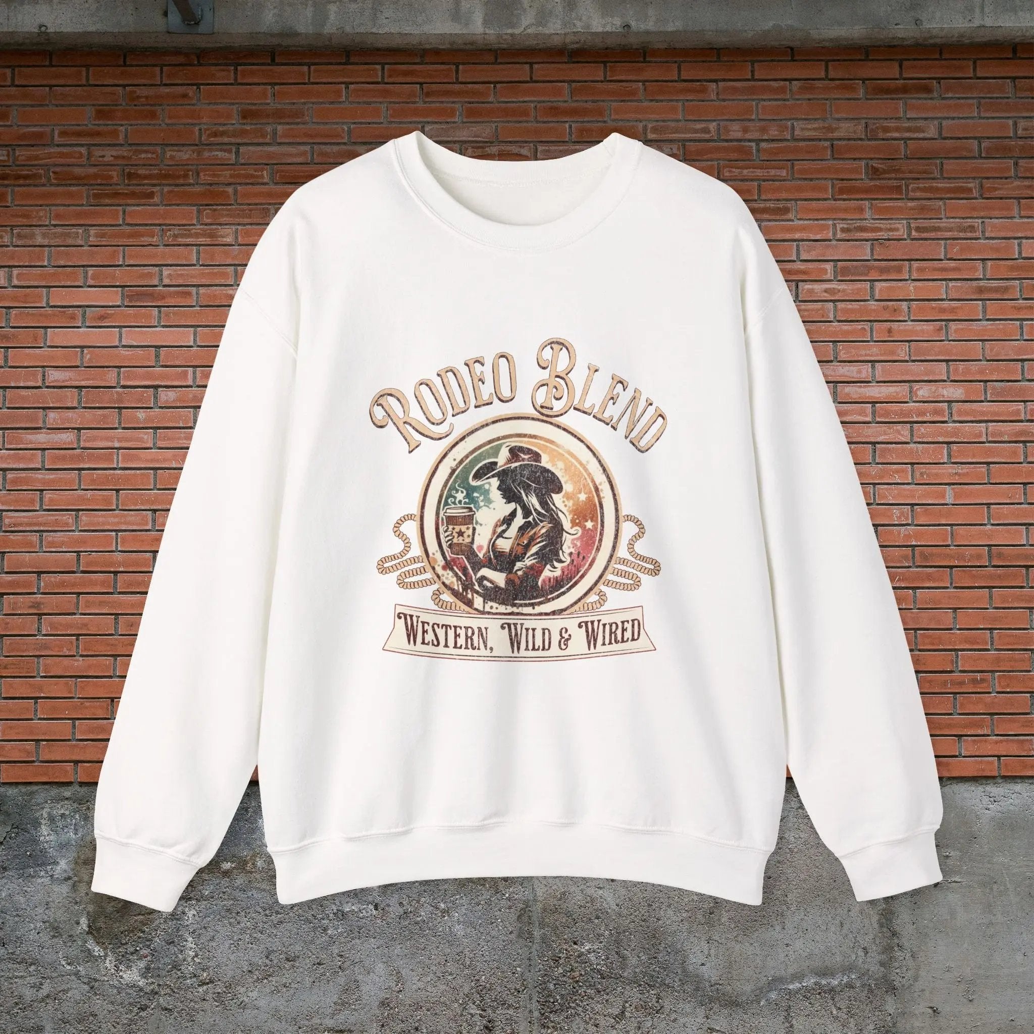 Western Rodeo Blend Sweatshirt, Cozy Unisex Sweater, Vintage Graphic Crewneck, Country Style Apparel, Perfect for Rodeo Events - Boldly Bitter Company