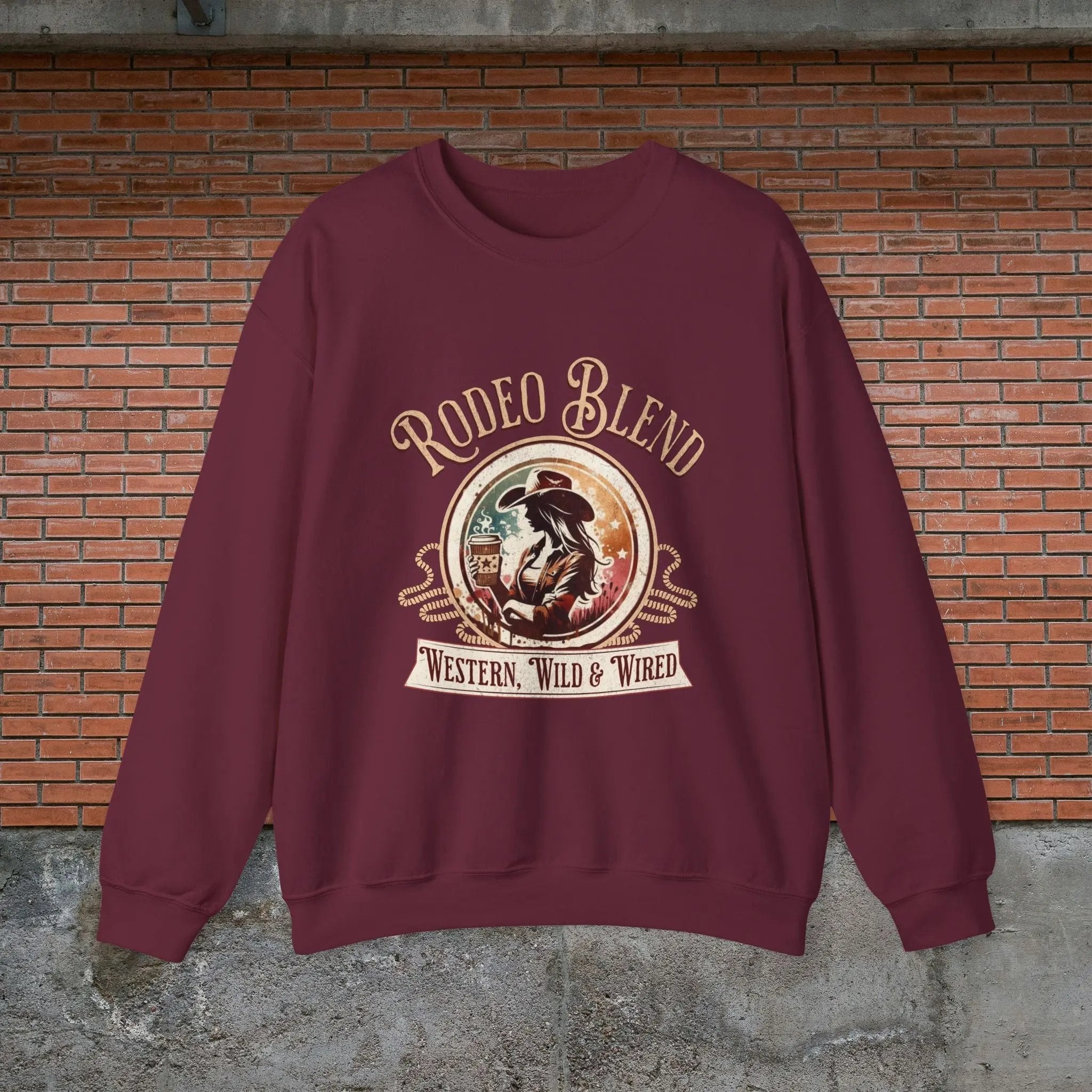 Western Rodeo Blend Sweatshirt, Cozy Unisex Sweater, Vintage Graphic Crewneck, Country Style Apparel, Perfect for Rodeo Events - Boldly Bitter Company