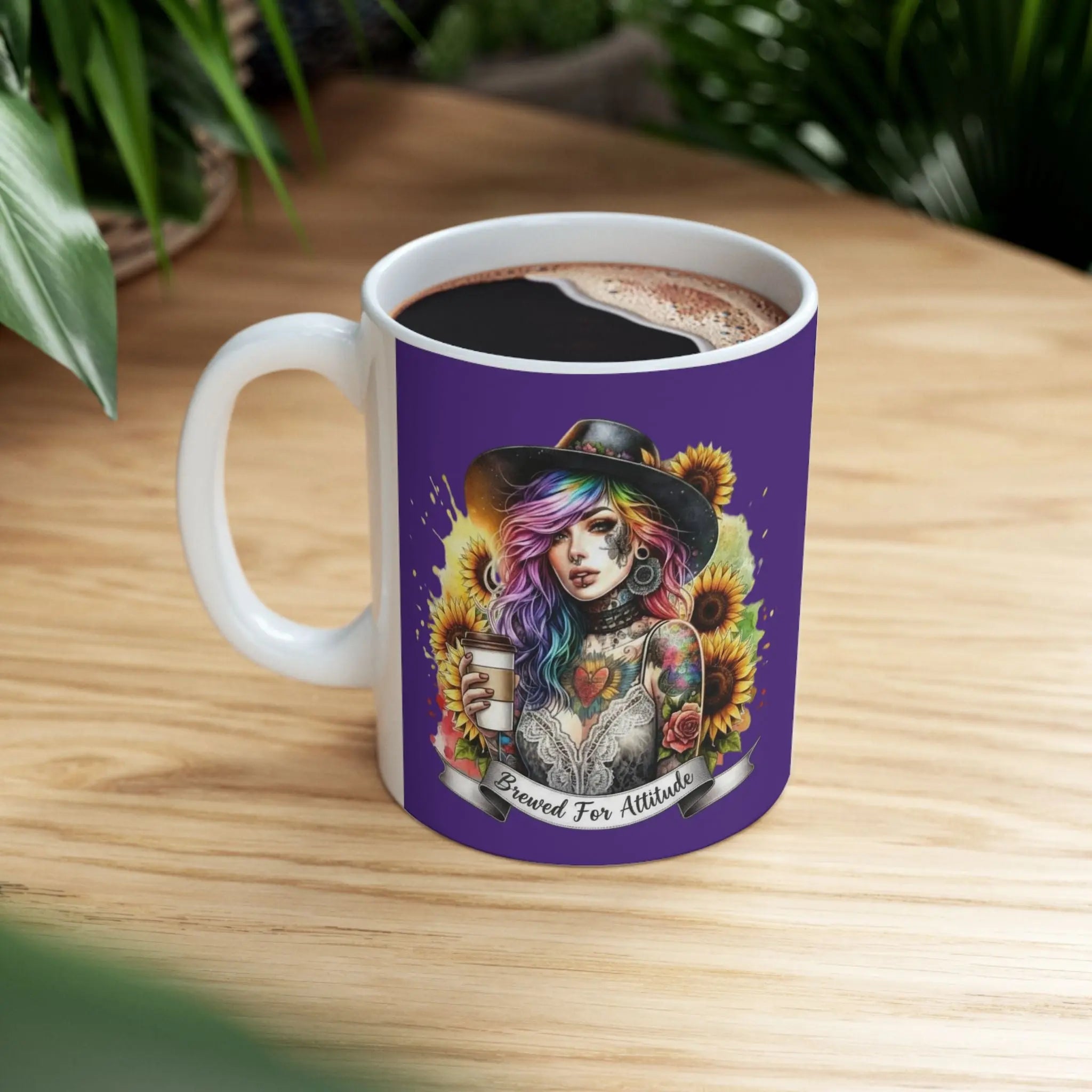 Brewed for Attitude Ceramic Mug | Artistic Coffee Cup, Gift for Her, Unique Tea Mug, Home Decor, Halloween Printify