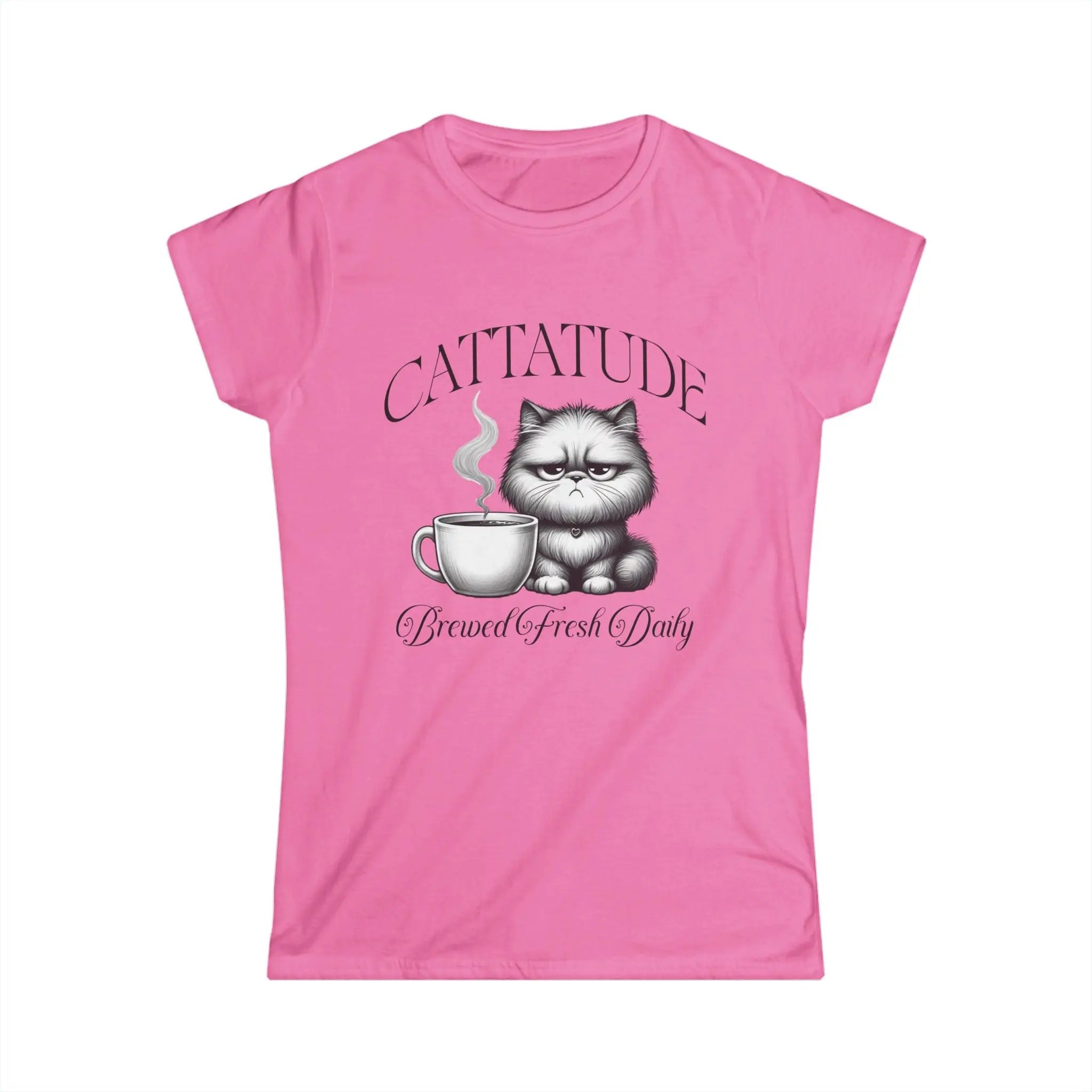 Cattitude Tshirt - Brewed Fresh Dailiy Printify