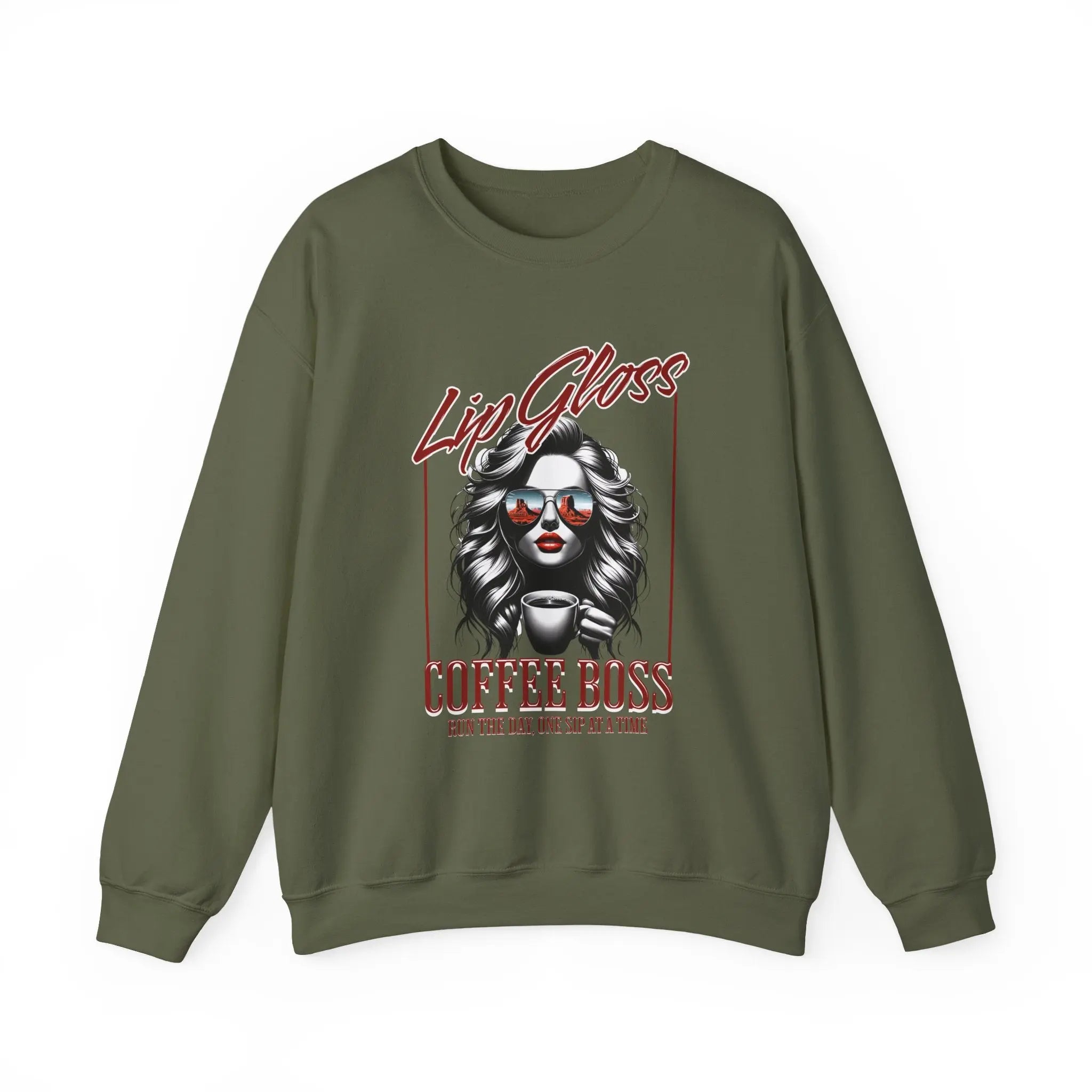 Lip Gloss Coffee Boss Sweatshirt Printify