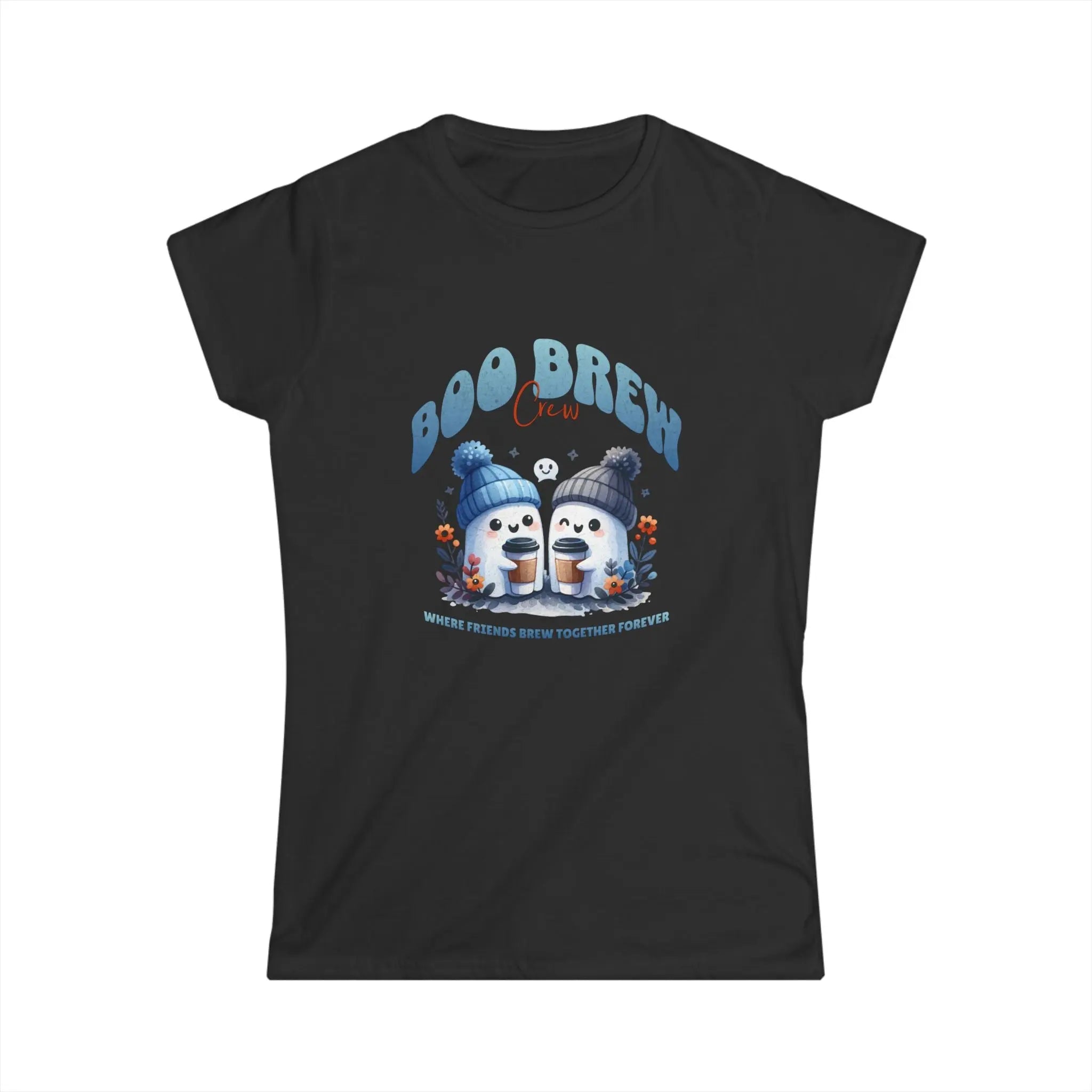 Boo Brew Crew T-Shirt - Cute Ghost Coffee tee Printify