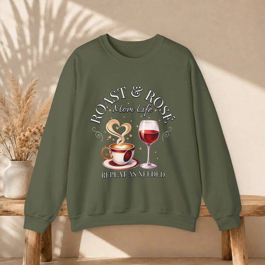 Coffee Wine Mom Life Sweatshirt Printify