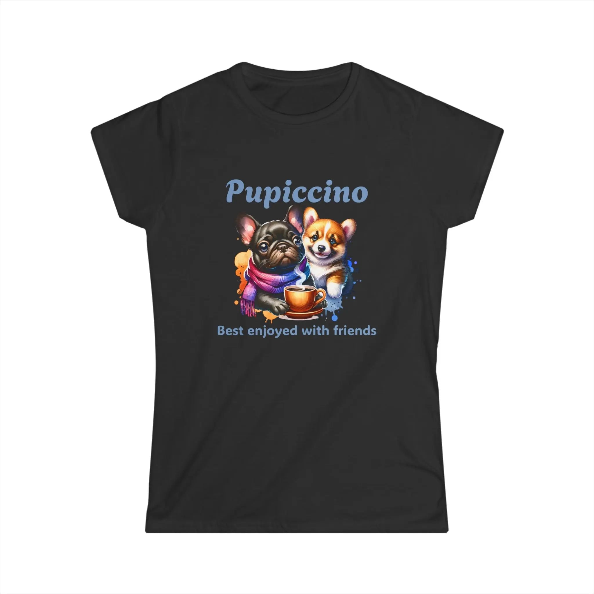 Pupiccino Tshirt - Pug Coffee Tee, Pup Tee, Coffee Friends Tee Printify