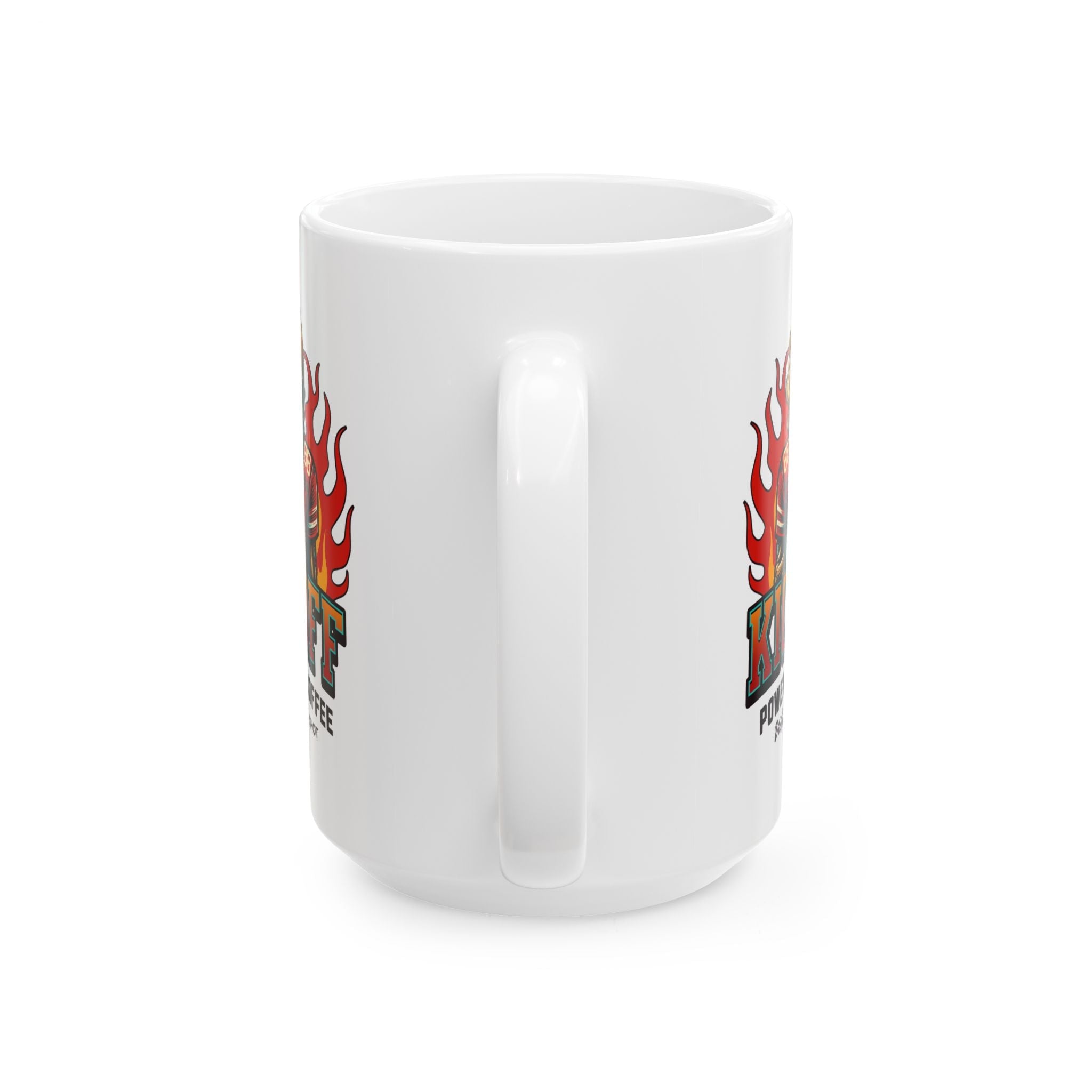 Kickoff Powered by Coffee 15 oz Mug Printify