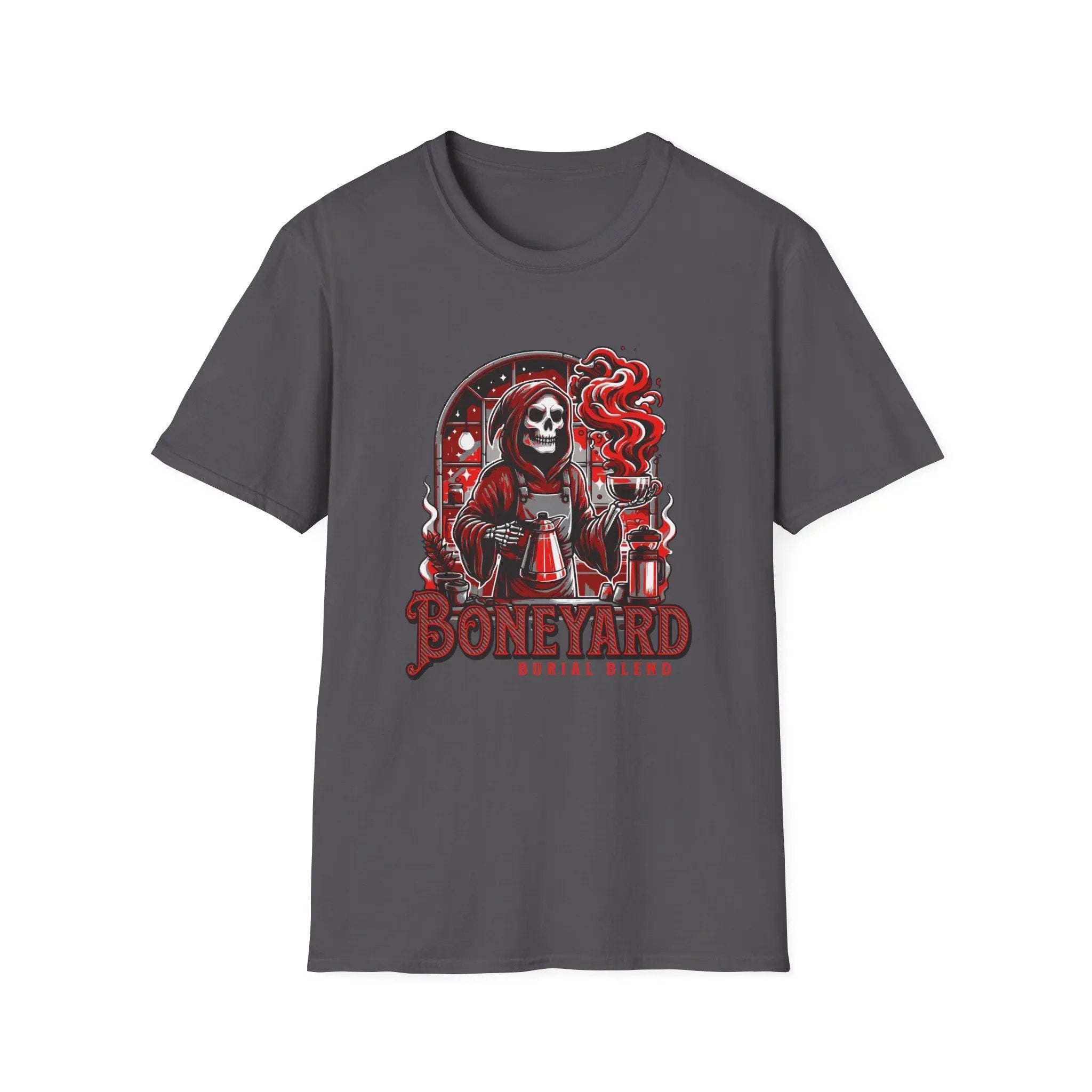 Graphic Skeleton Coffee T-Shirt – “Boneyard Burial Blend” - Boldly Bitter Company