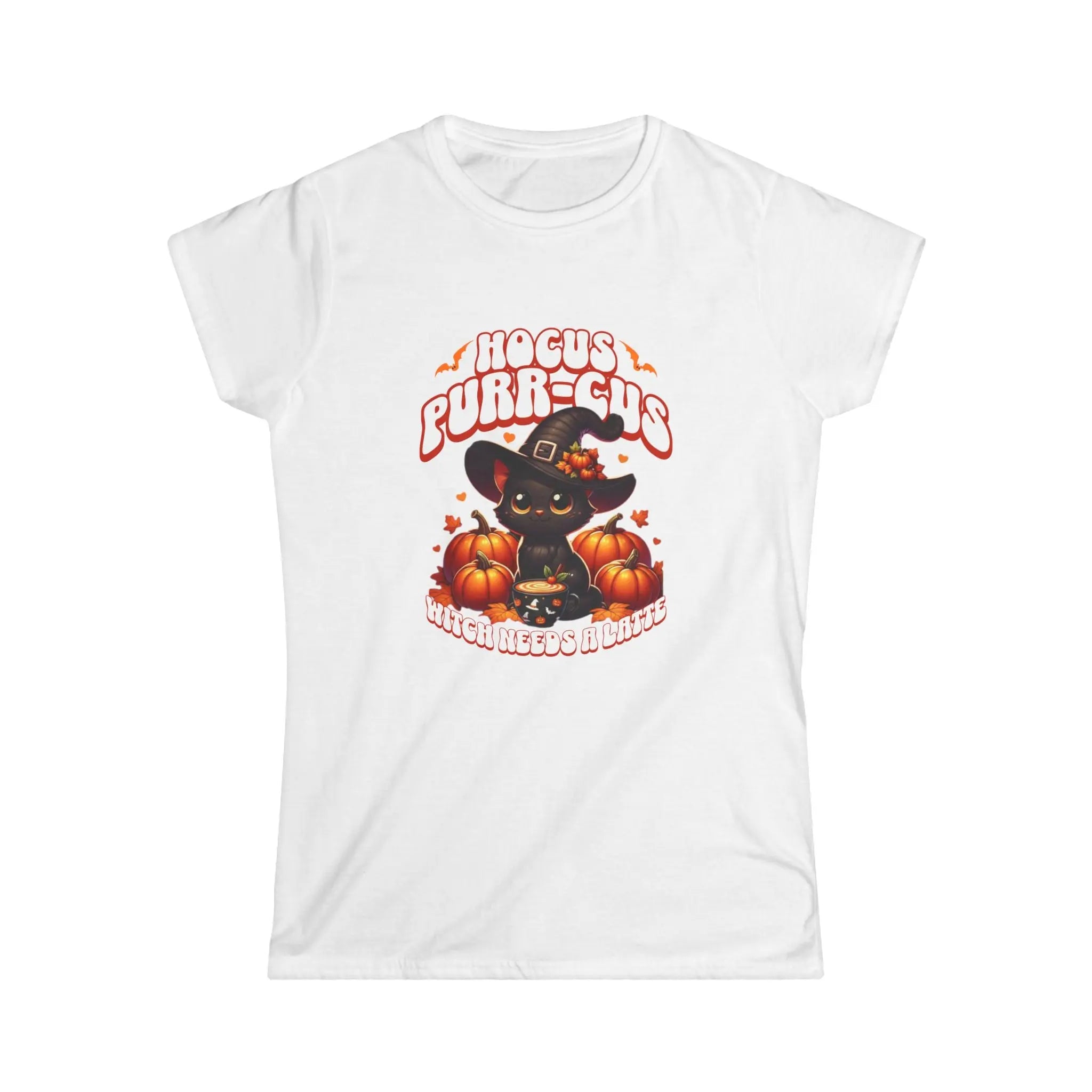Hocus Purr-cuss Women's Tee - Cute kitten witch Halloween design Printify