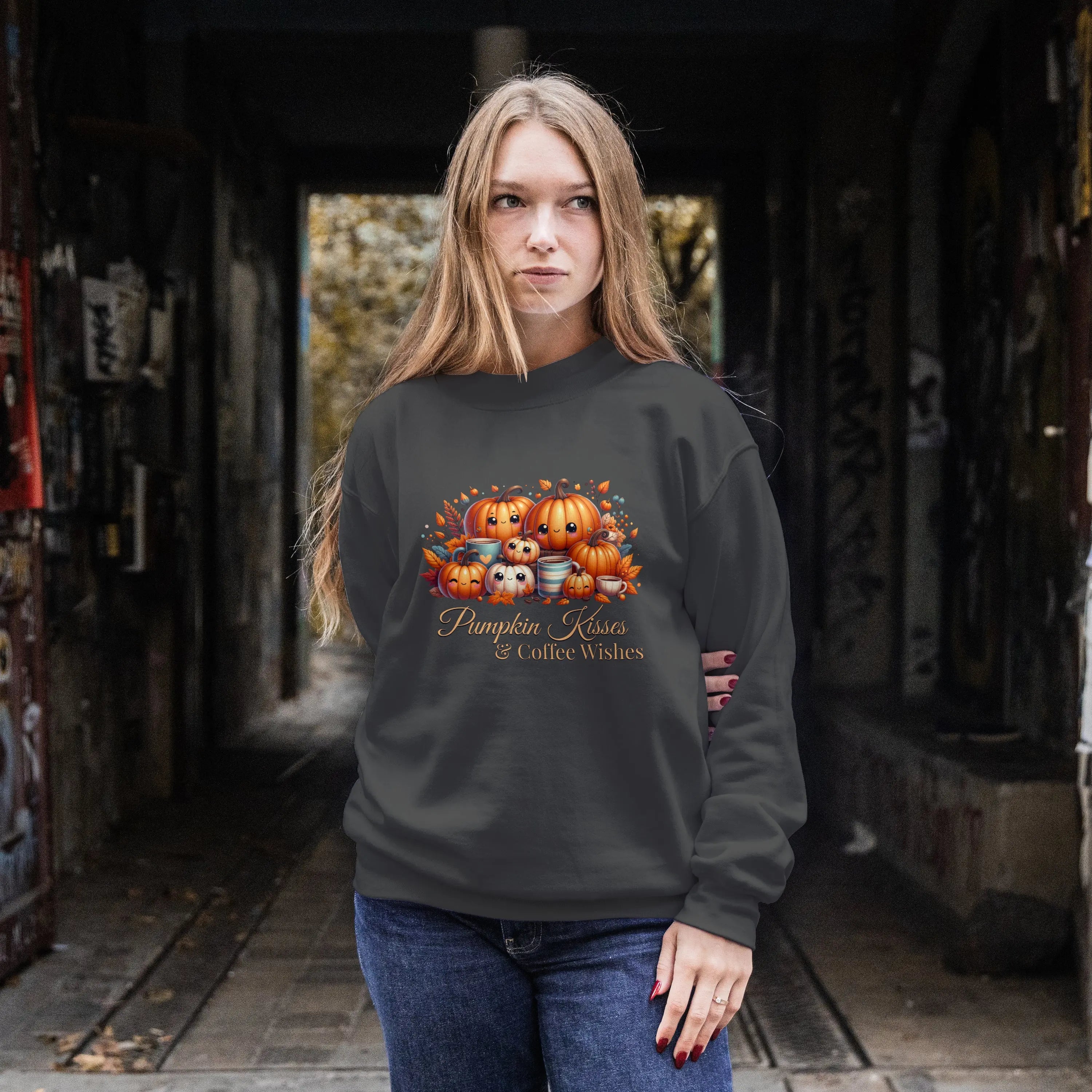 Pumpkin Kisses Sweatshirt Printify