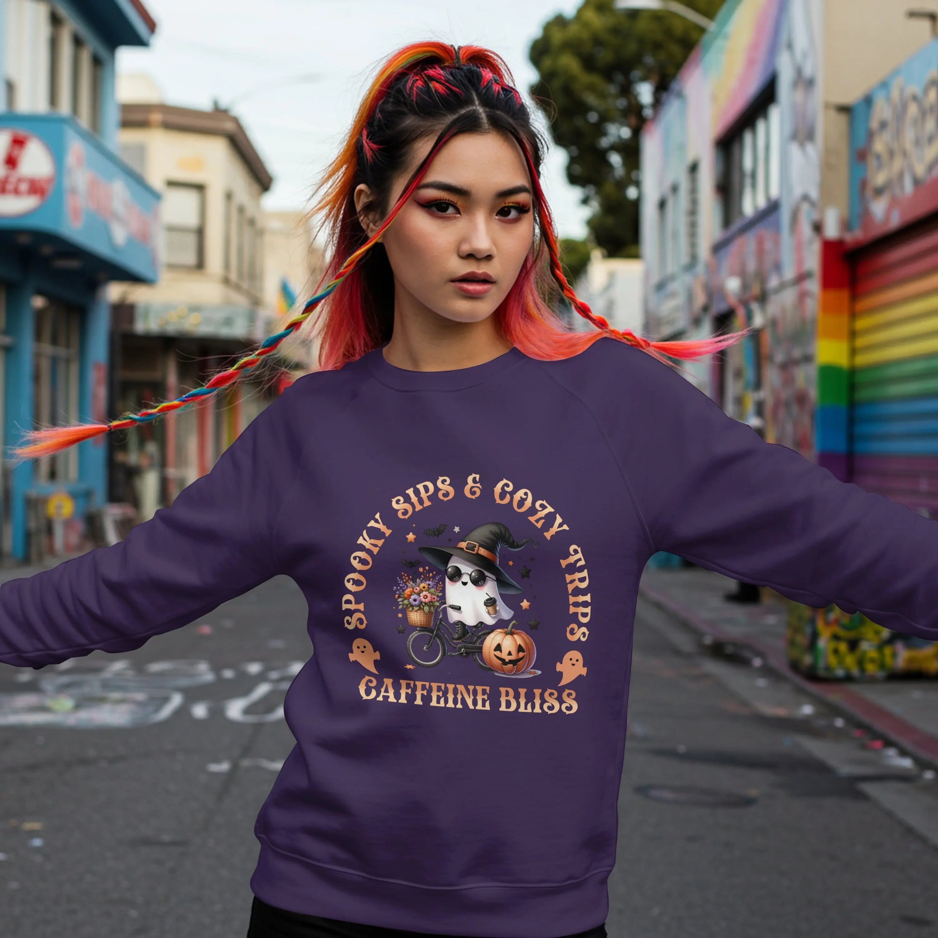 Spooky Sips & Cozy Trips Sweatshirt Printify
