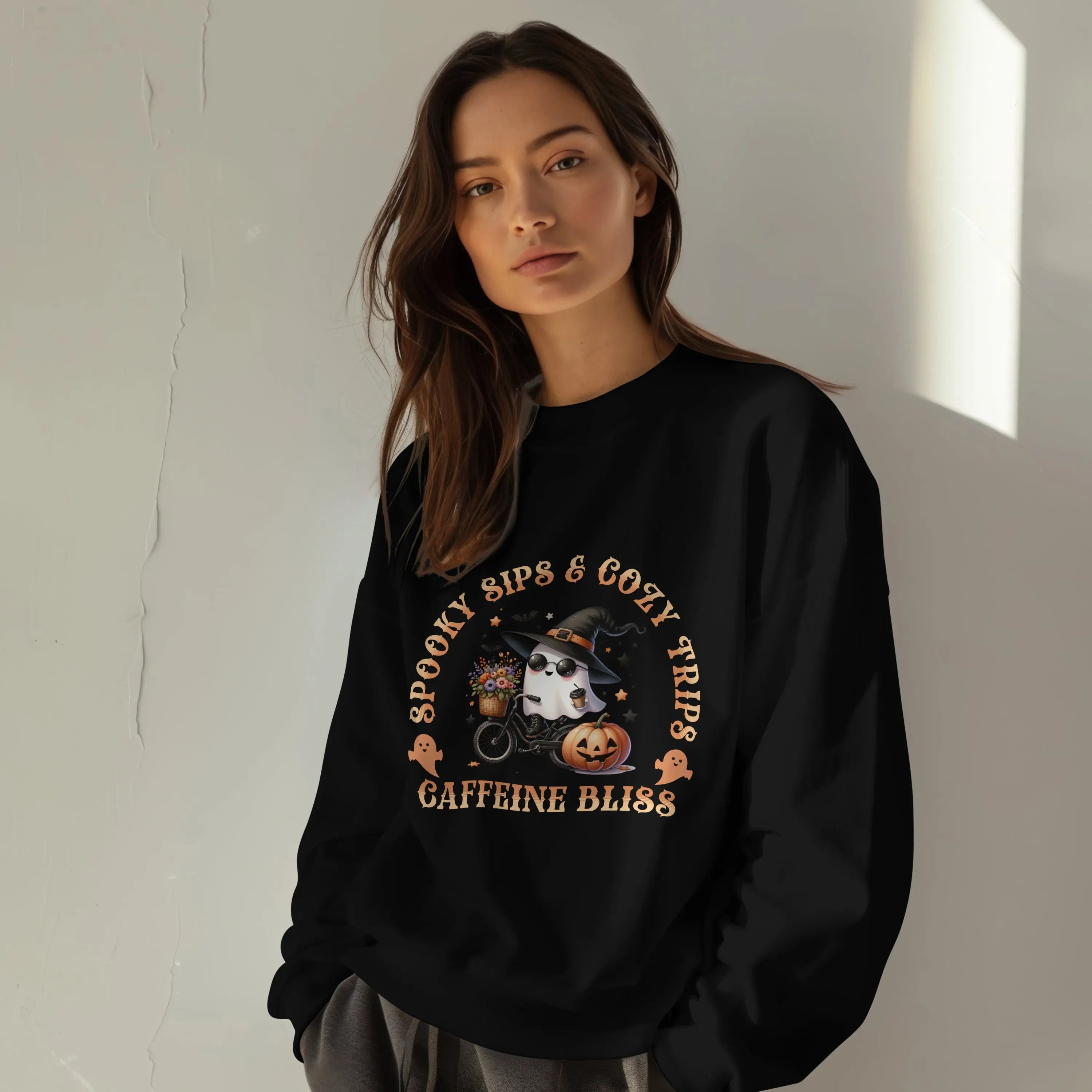 Spooky Sips & Cozy Trips Sweatshirt Printify