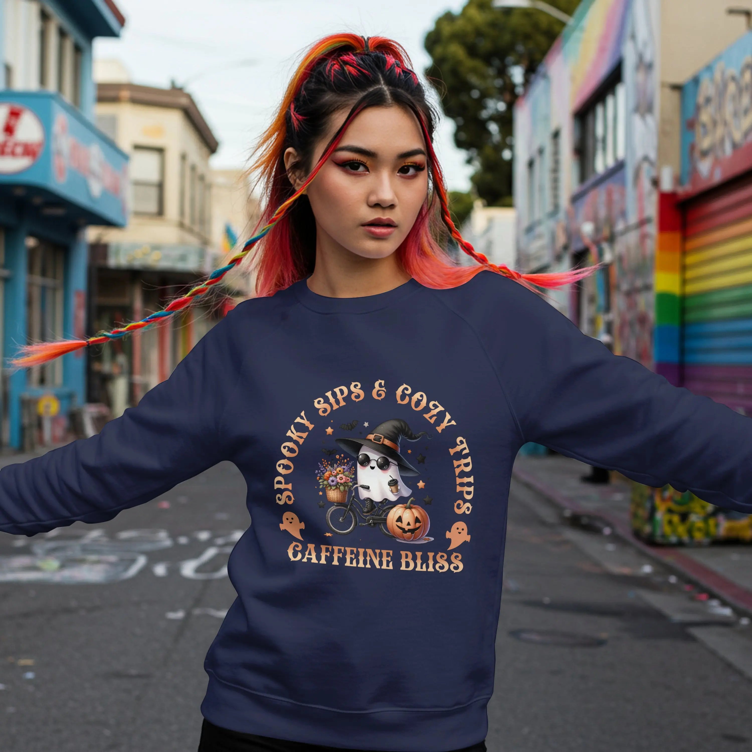 Spooky Sips & Cozy Trips Sweatshirt Printify
