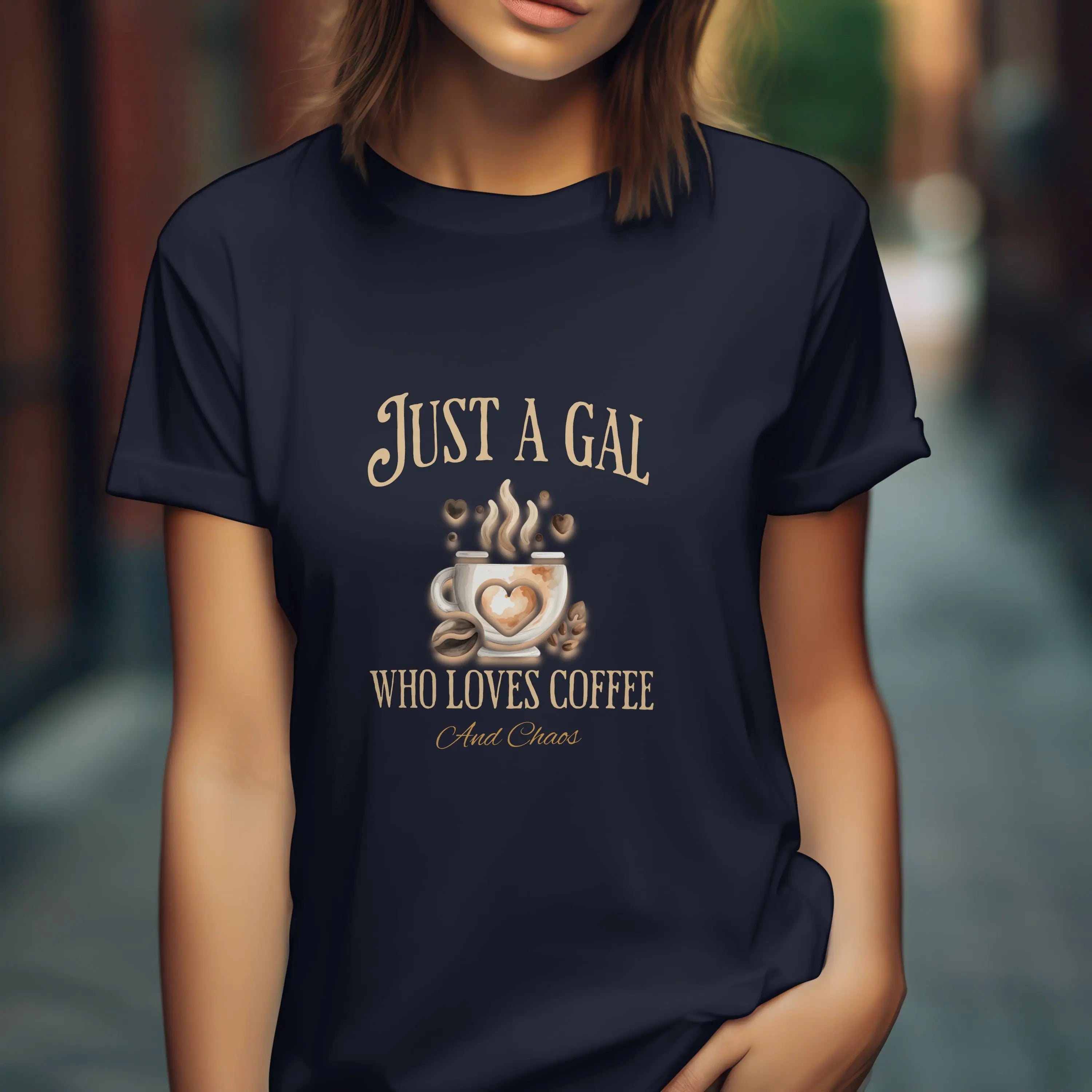 Just a Gal Who Loves Coffee - Boho Style Coffee Gal T-shirt Printify