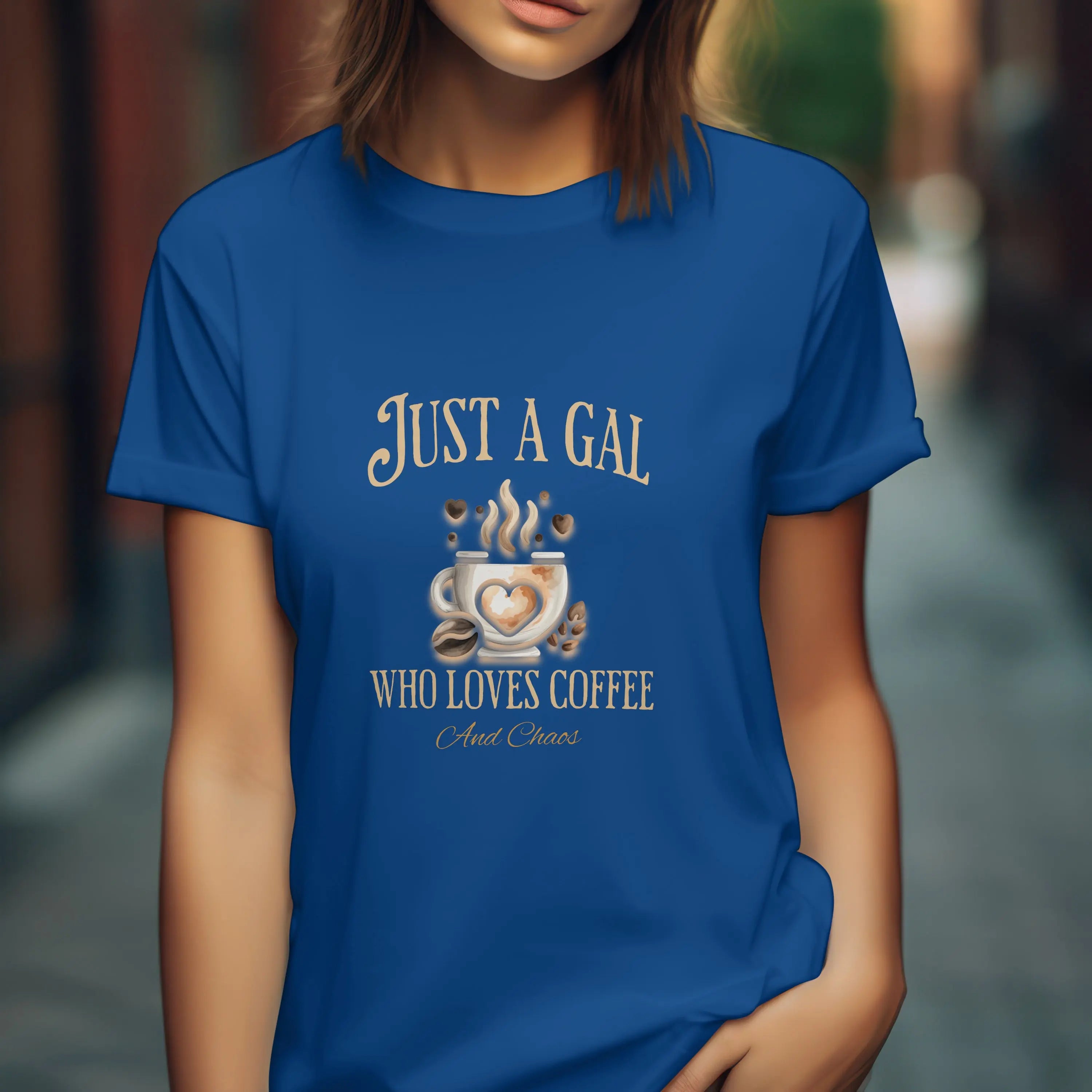 Just a Gal Who Loves Coffee - Boho Style Coffee Gal T-shirt Printify
